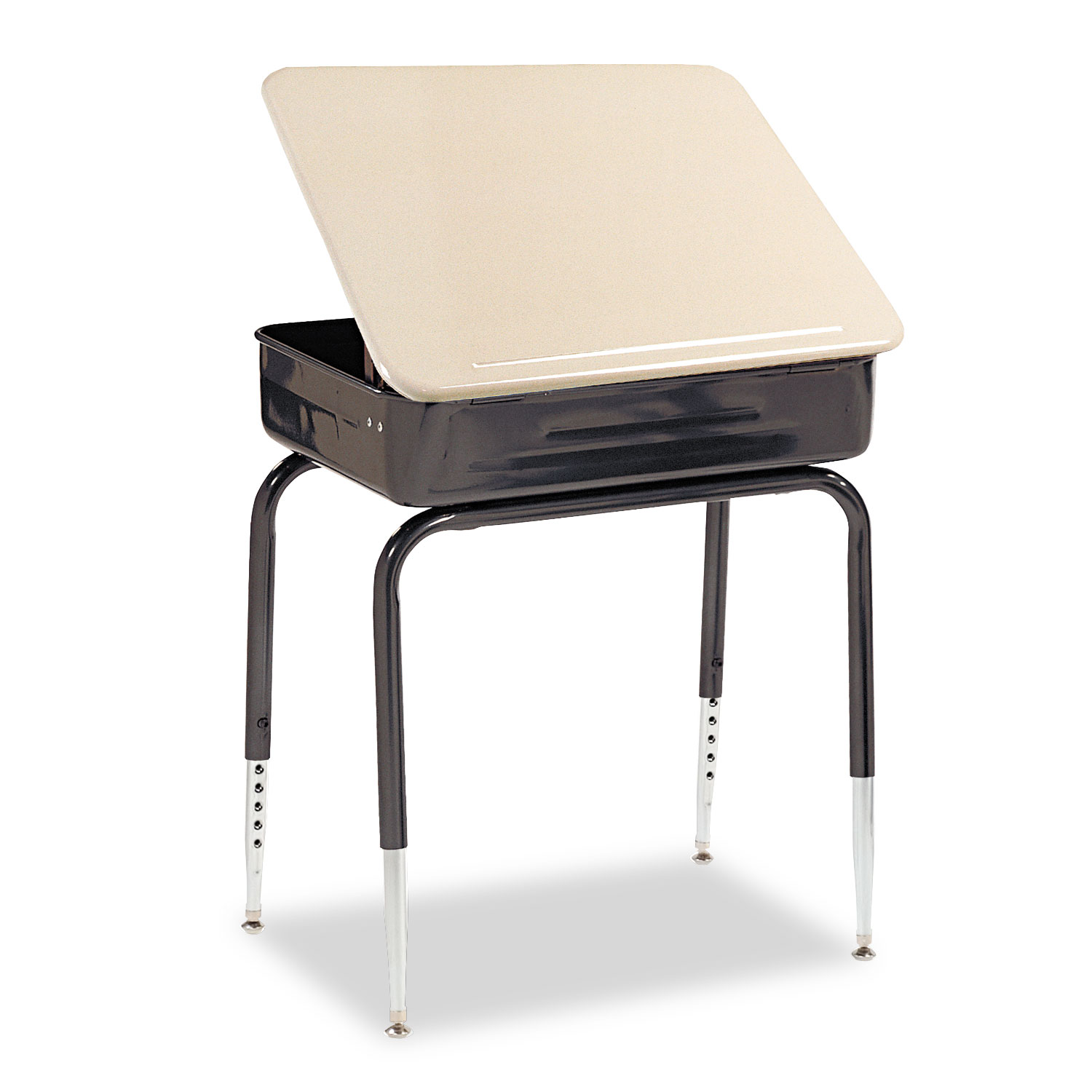 Lift-Lid Student Desk, 24w x 18d, Sandstone, 2/Carton