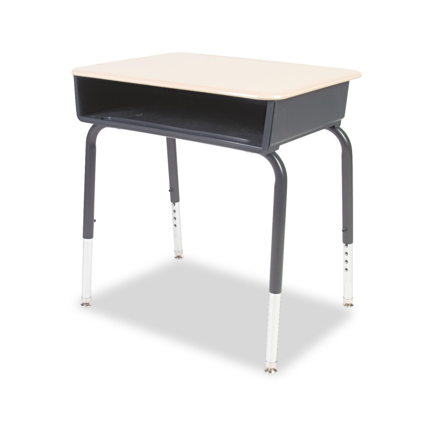 Open Front Student Desk, 24w x 18d, Fusion Maple Top, 2/Carton
