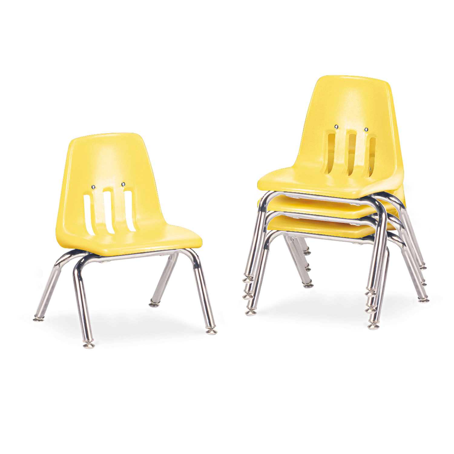 9000 Series Classroom Chairs, 10 Seat Height, Squash/Chrome, 4/Carton