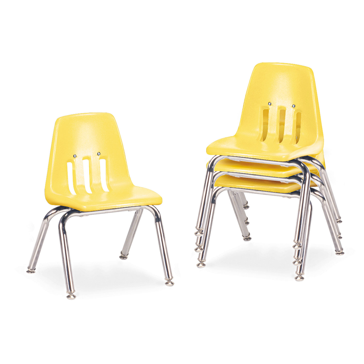 9000 Series Classroom Chairs, 12 Seat Height, Squash/Chrome, 4/Carton