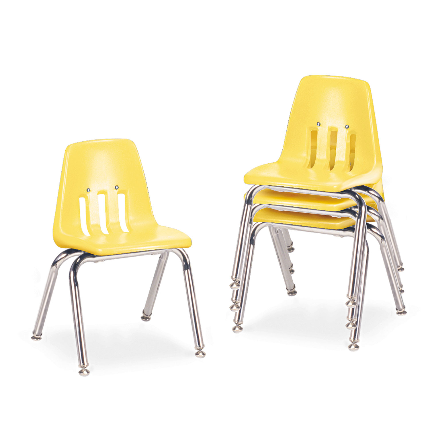 9000 Series Classroom Chairs, 14 Seat Height, Squash/Chrome, 4/Carton