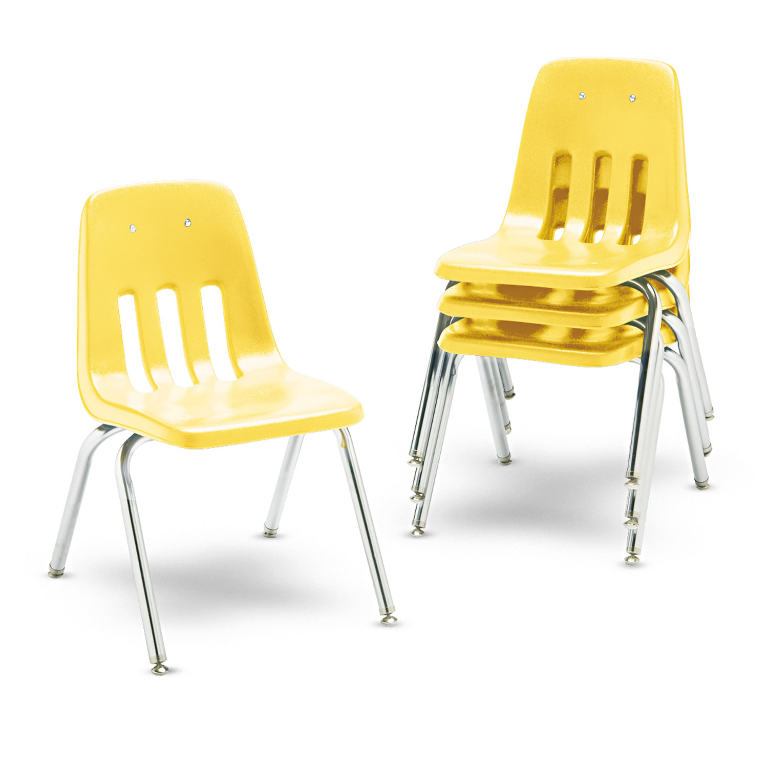 9000 Series Classroom Chairs, 16 Seat Height, Squash/Chrome, 4/Carton