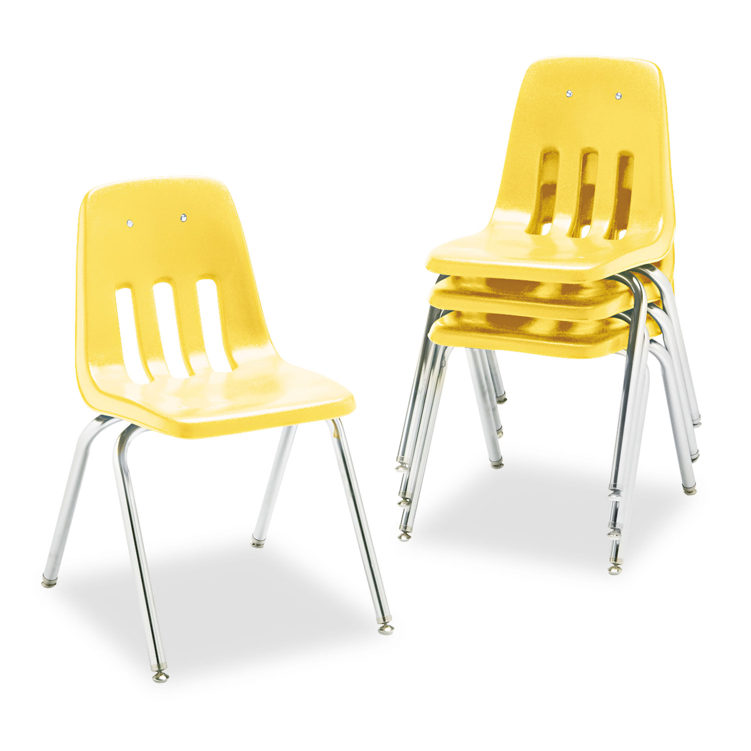 9000 Series Classroom Chair, 18 Seat Height, Squash/Chrome, 4/Carton