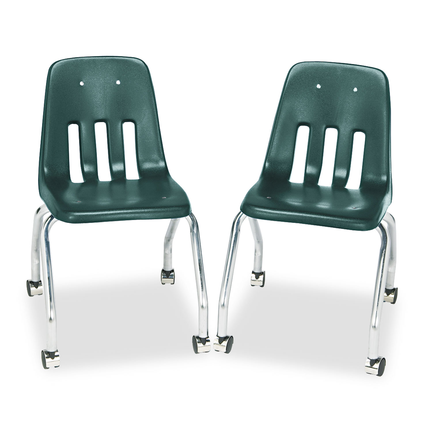 Standard Teachers Chair, 18-5/8 x 21 x 30, Forest Green, 2/Carton