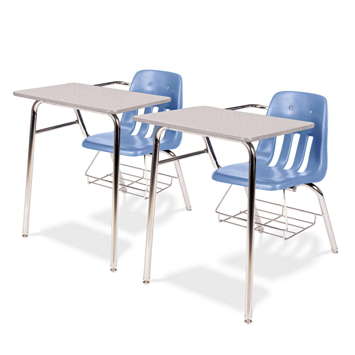 9400 Series Chair Desk, 21w x 33-1/2d x 30h, Gray Nebula/Blueberry, 2/Carton