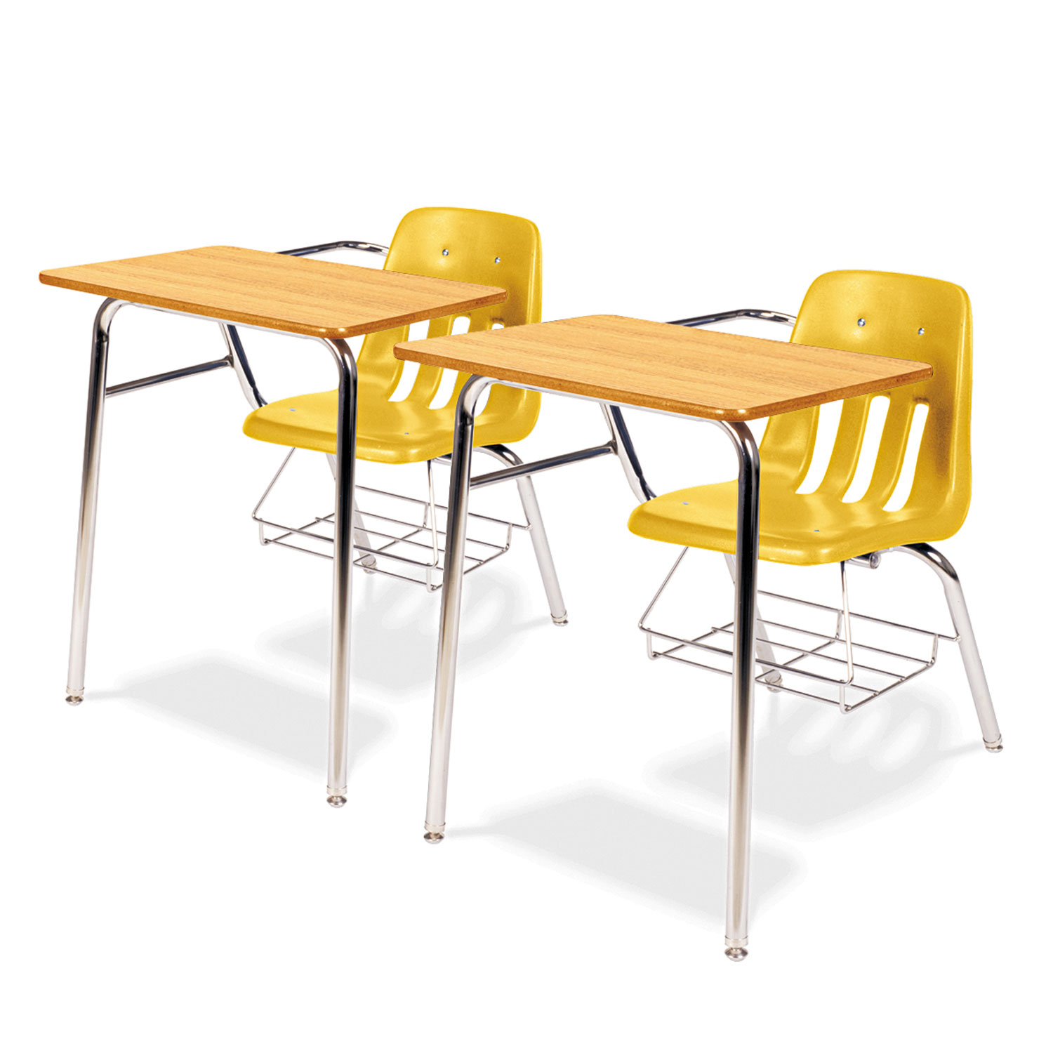 9400 Series Chair Desk, 21w x 33-1/2d x 30h, Medium Oak/Squash, 2/Carton
