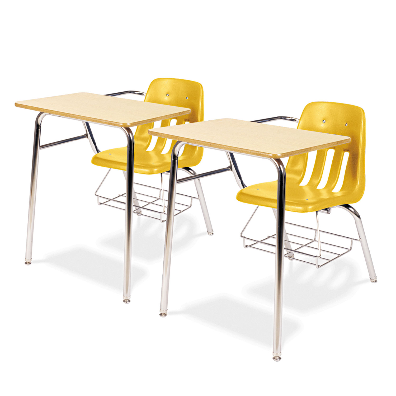 9400 Series Chair Desk, 21w x 33-1/2d x 30h, Fusion Maple/Squash, 2/Carton