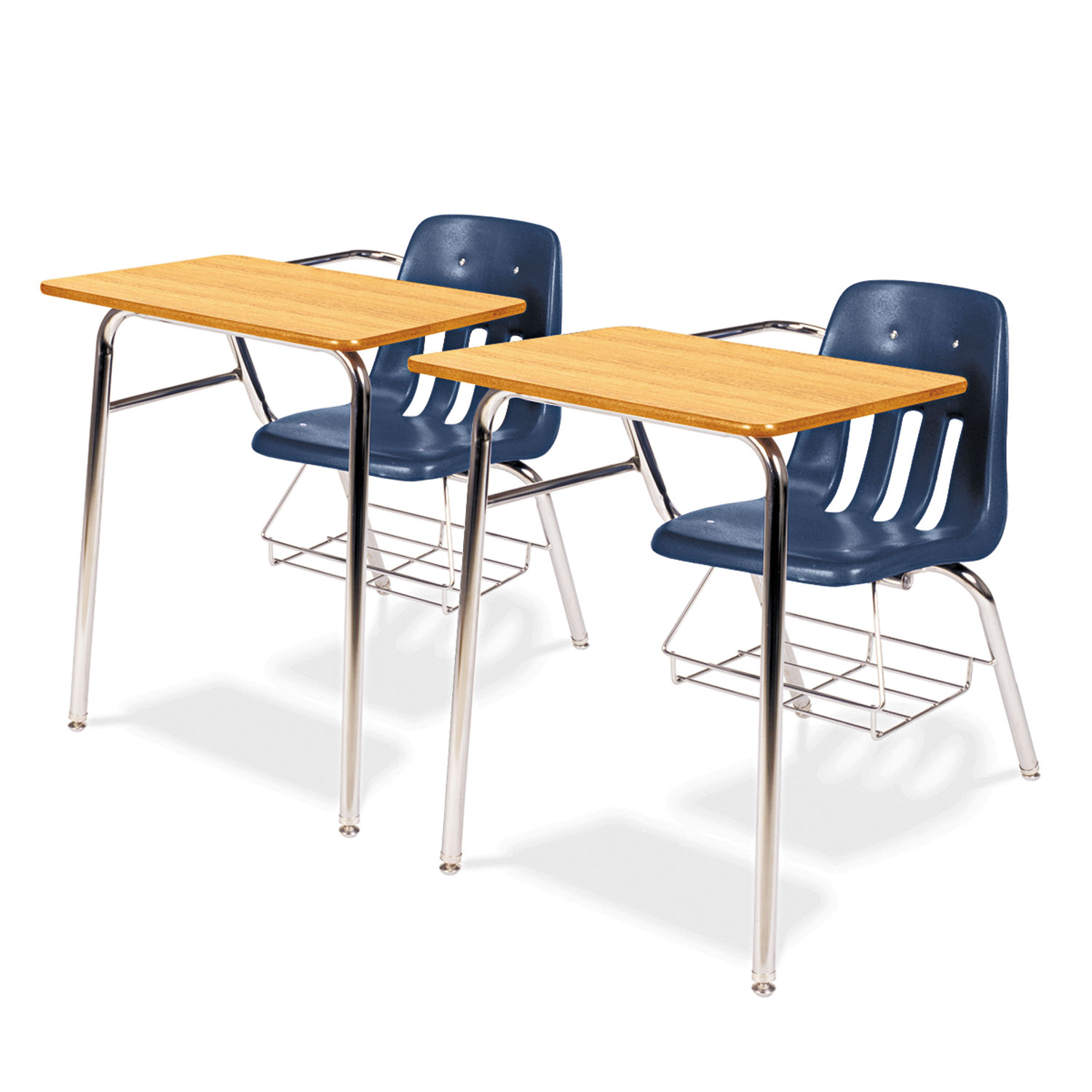 9400 Series Chair Desk, 21w x 33-1/2d x 30h, Medium Oak/Navy, 2/Carton