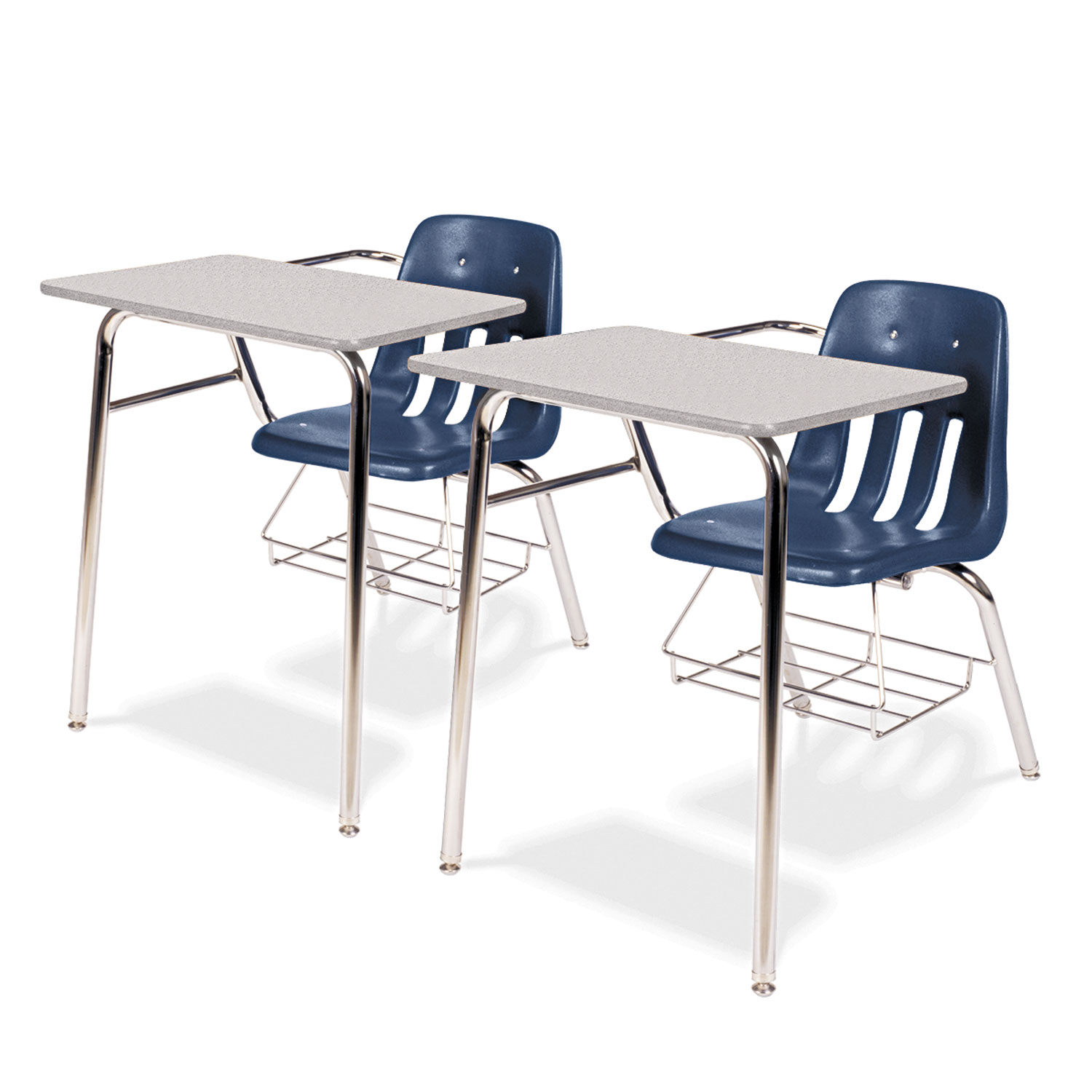 9400 Series Chair Desk, 21w x 33-1/2d x 30h, Gray Nebula/Navy, 2/Carton