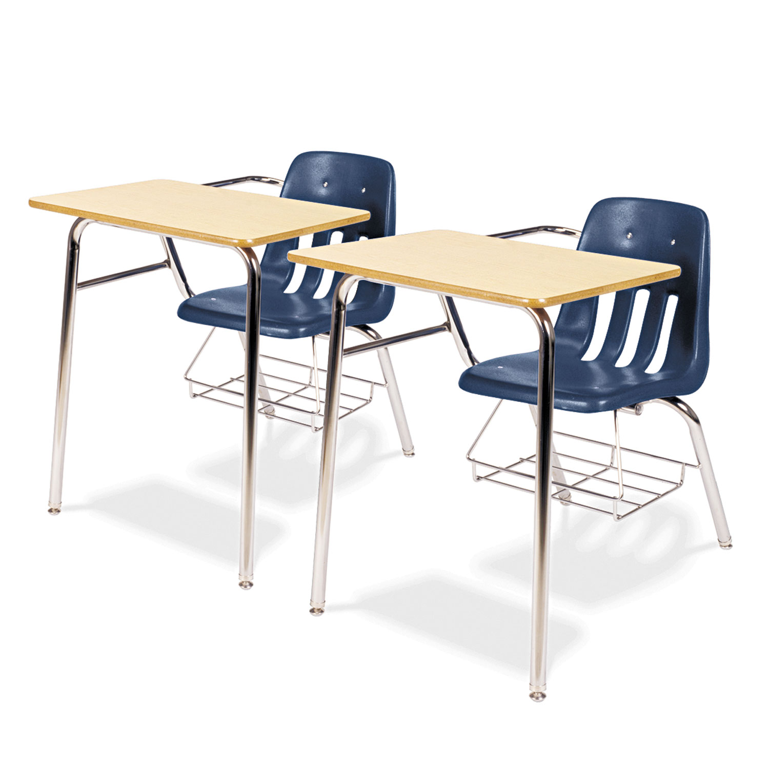 9400 Series Chair Desk, 21w x 33-1/2d x 30h, Fusion Maple/Navy, 2/Carton