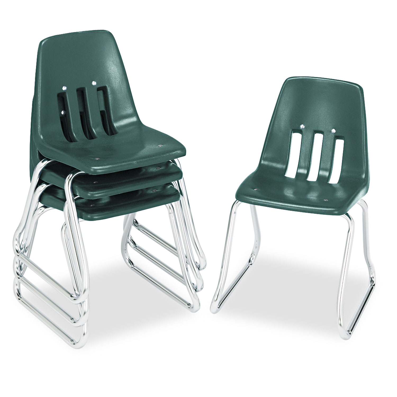 9600 Classic Series Classroom Chairs 14 Seat Height Forest