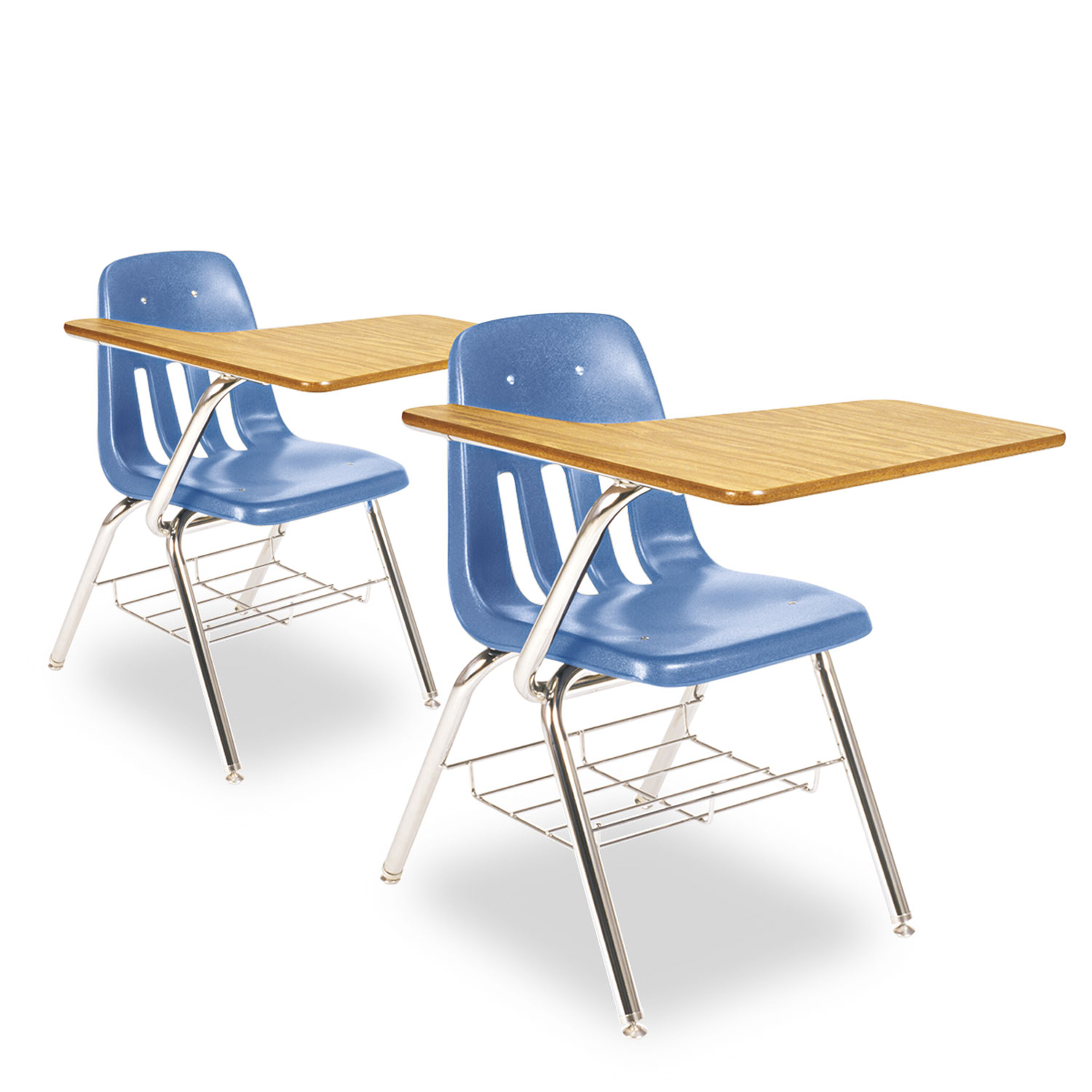 9700 Series Chair Desk, 18-3/4w x 31d x 30-1/2h, Medium Oak/Blueberry, 2/Carton