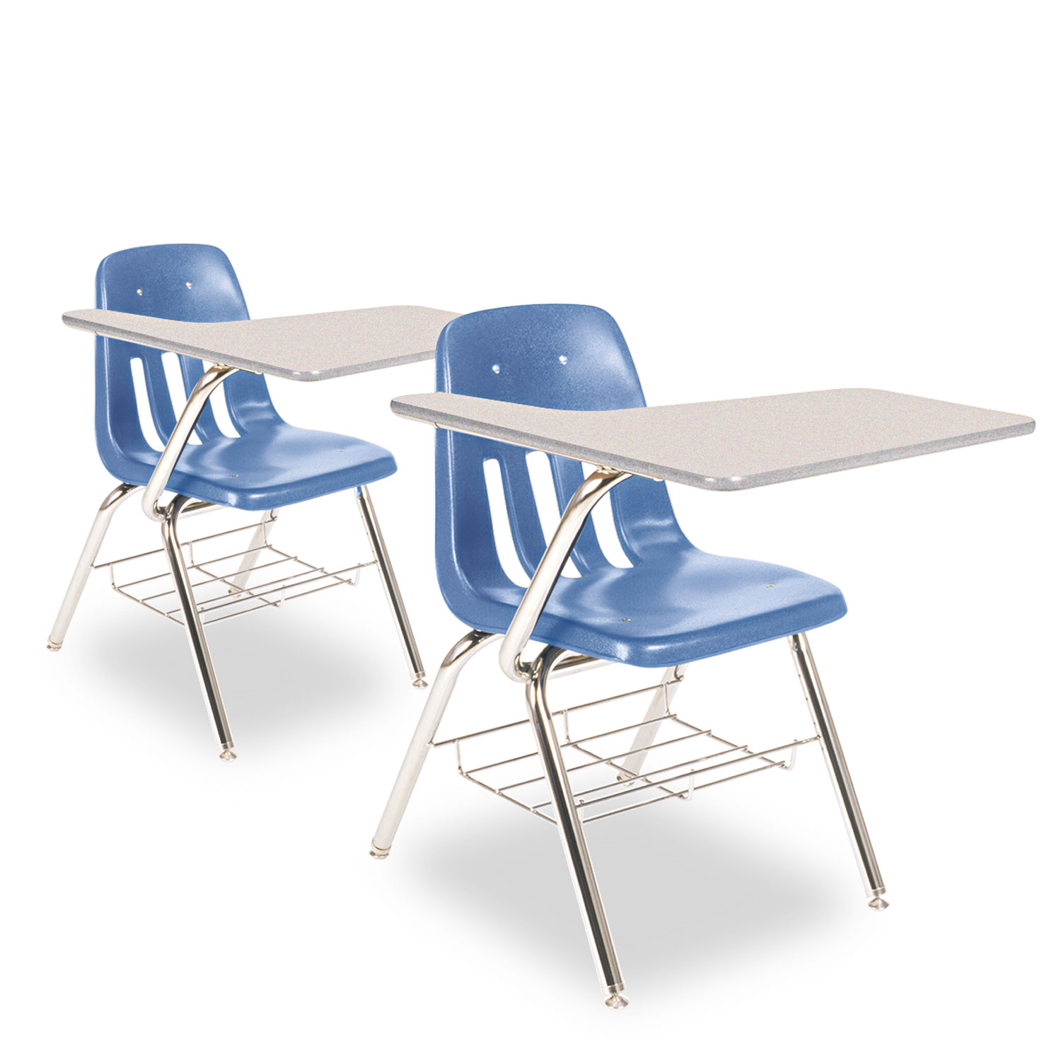 9700 Series Chair Desk, 18-3/4w x 31d x 30-1/2h, Gray Nebula/Blueberry, 2/Carton