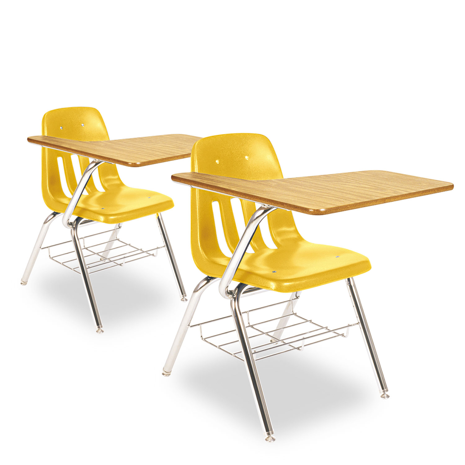 9700 Series Chair Desk, 18-3/4w x 31d x 30-1/2h, Medium Oak/Squash, 2/Carton