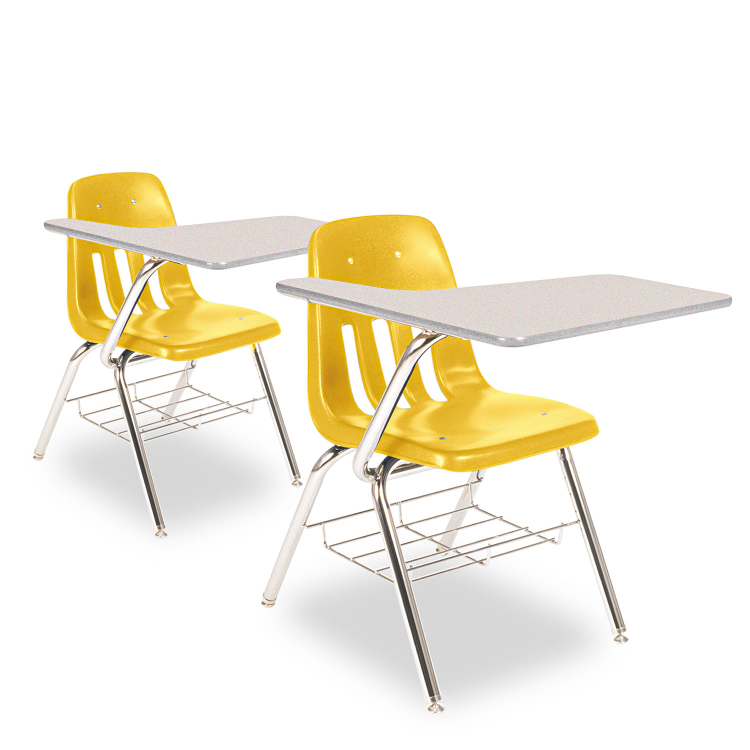9700 Series Chair Desk, 18-3/4w x 31d x 30-1/2h, Gray Nebula/Squash, 2/Carton