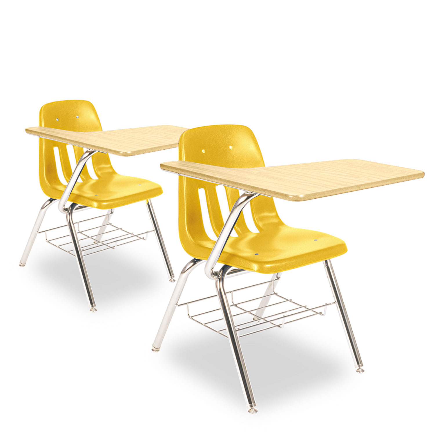 9700 Series Chair Desk, 18-3/4w x 31d x 30-1/2h, Fusion Maple/Squash, 2/Carton