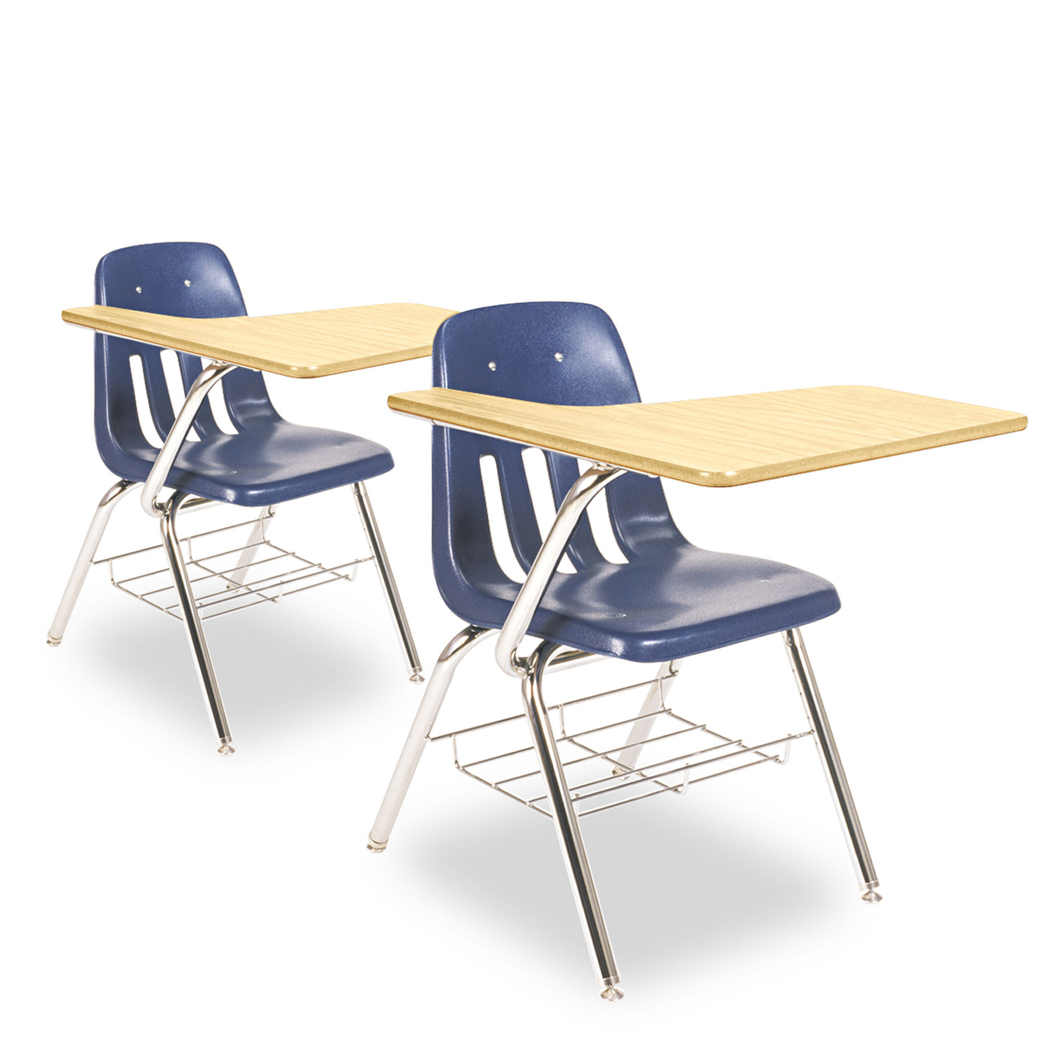 9700 Series Chair Desk, 18-3/4w x 31d x 30-1/2h, Fusion Maple/Navy, 2/Carton