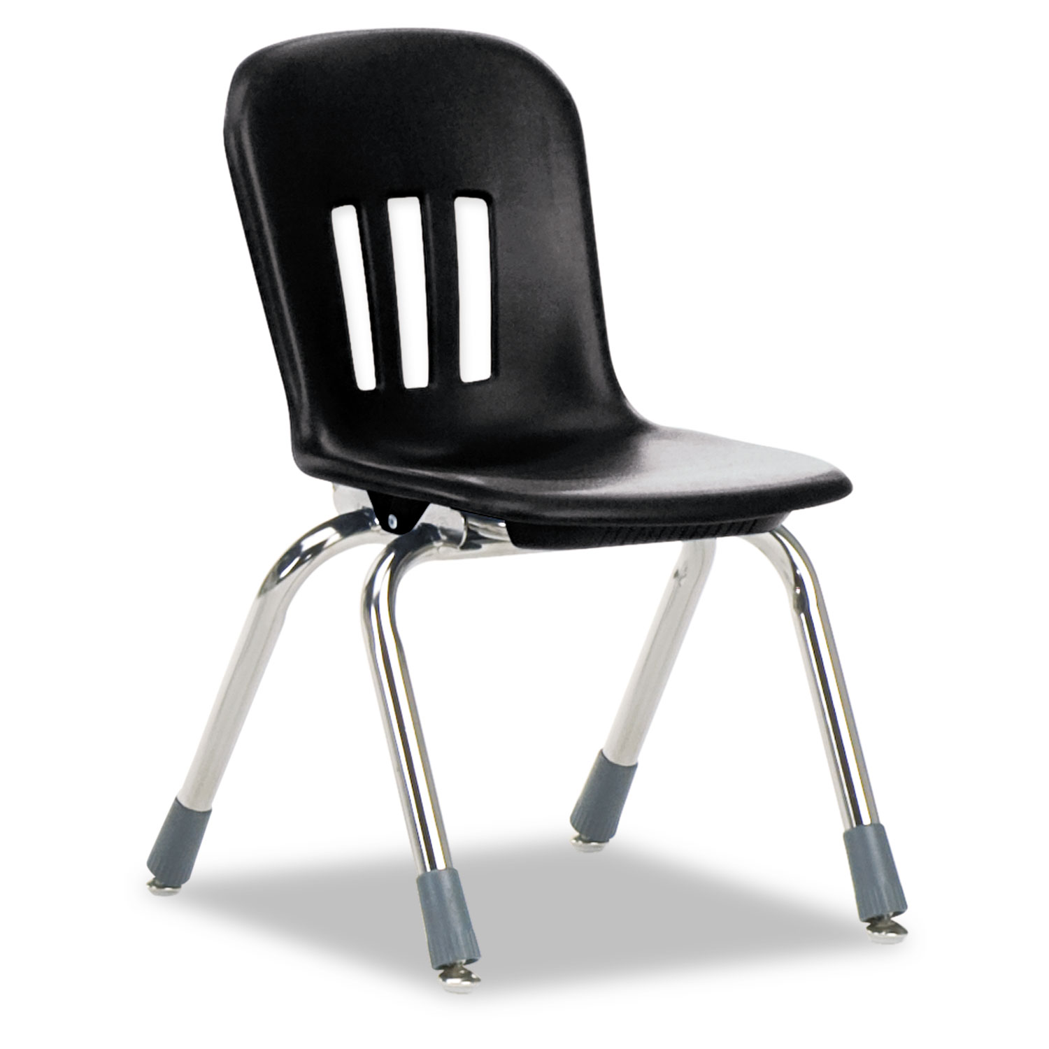 Metaphor Series Classroom Chair, 12-1/2 Seat Height, Black/Chrome, 5/Carton