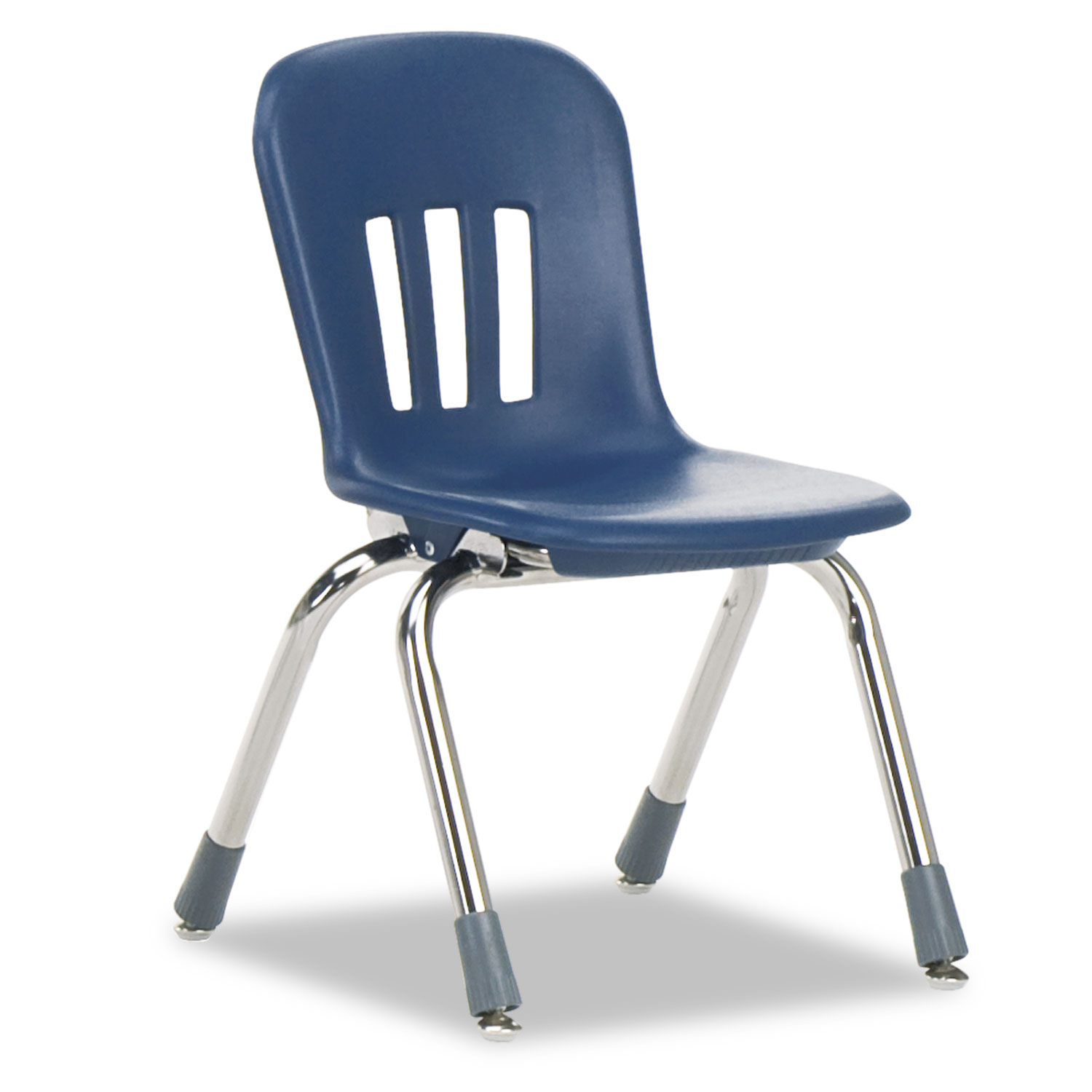 Metaphor Series Classroom Chair, 12-1/2 Seat Height, Navy Blue/Chrome, 5/Carton