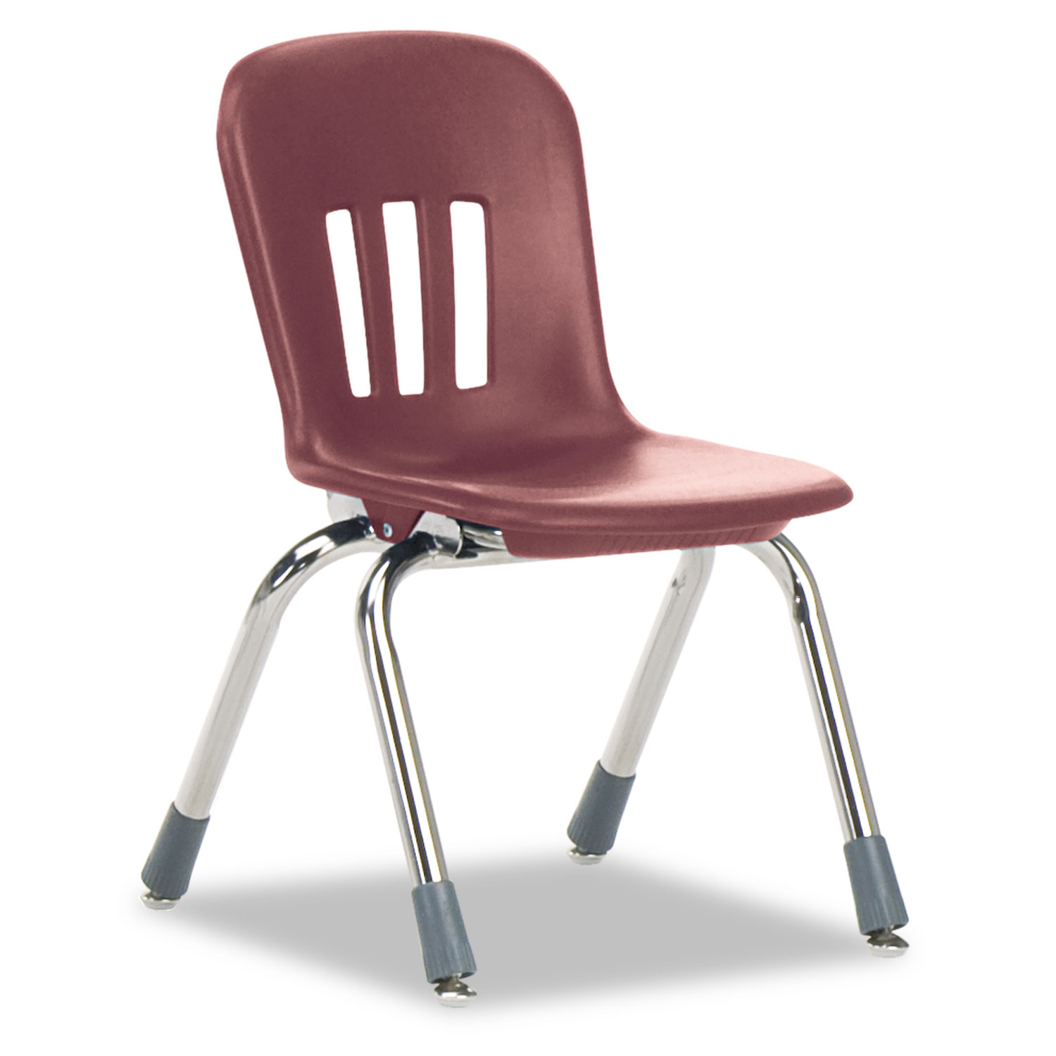 Metaphor Series Classroom Chair, 12-1/2 Seat Height, Wine/Chrome, 5/Carton