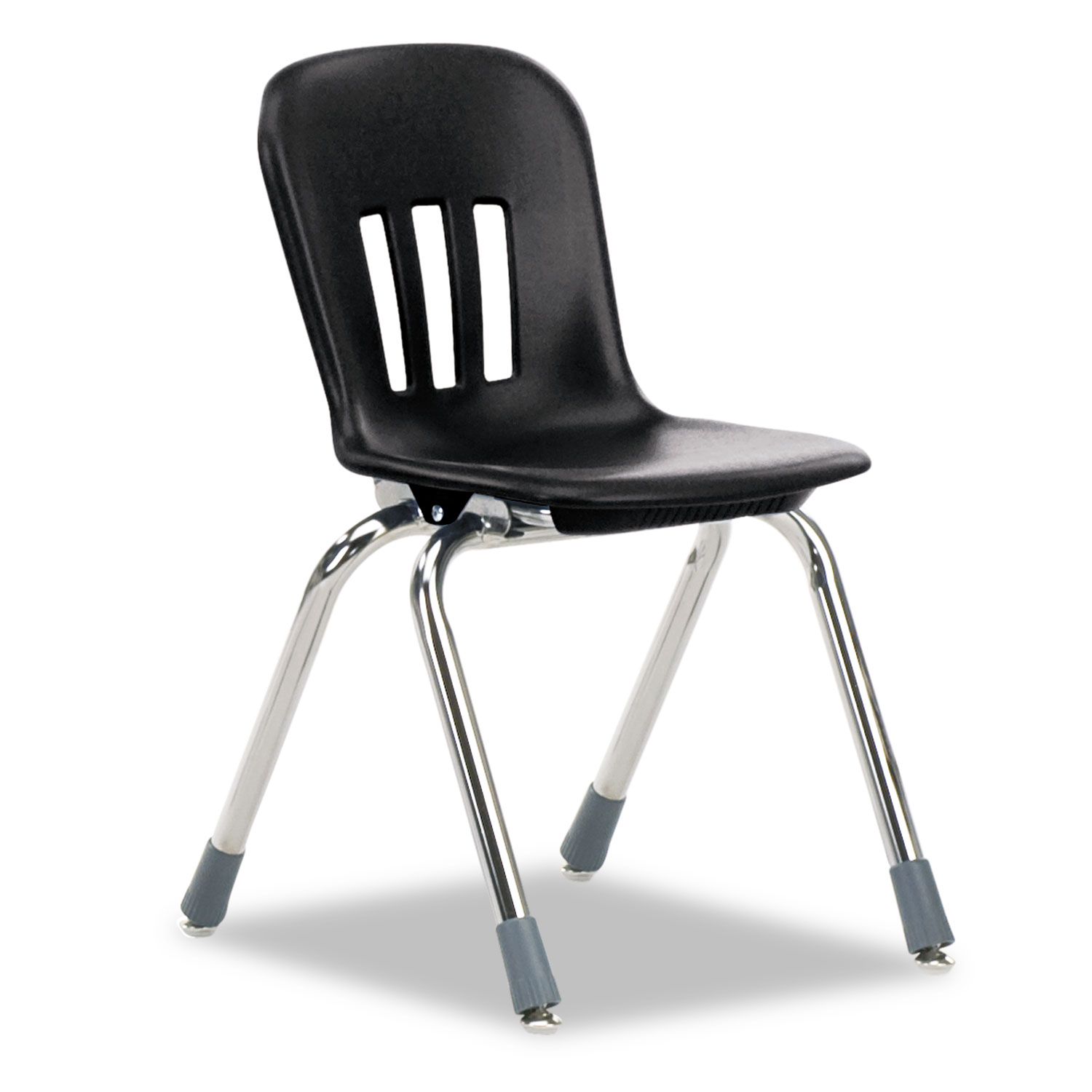 Metaphor Series Classroom Chair, 14-1/2 Seat Height, Black/Chrome, 5/Carton