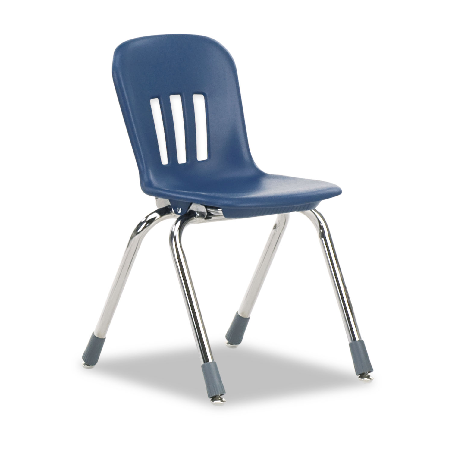 Metaphor Series Classroom Chair, 14-1/2 Seat Height, Navy Blue/Chrome, 5/Carton