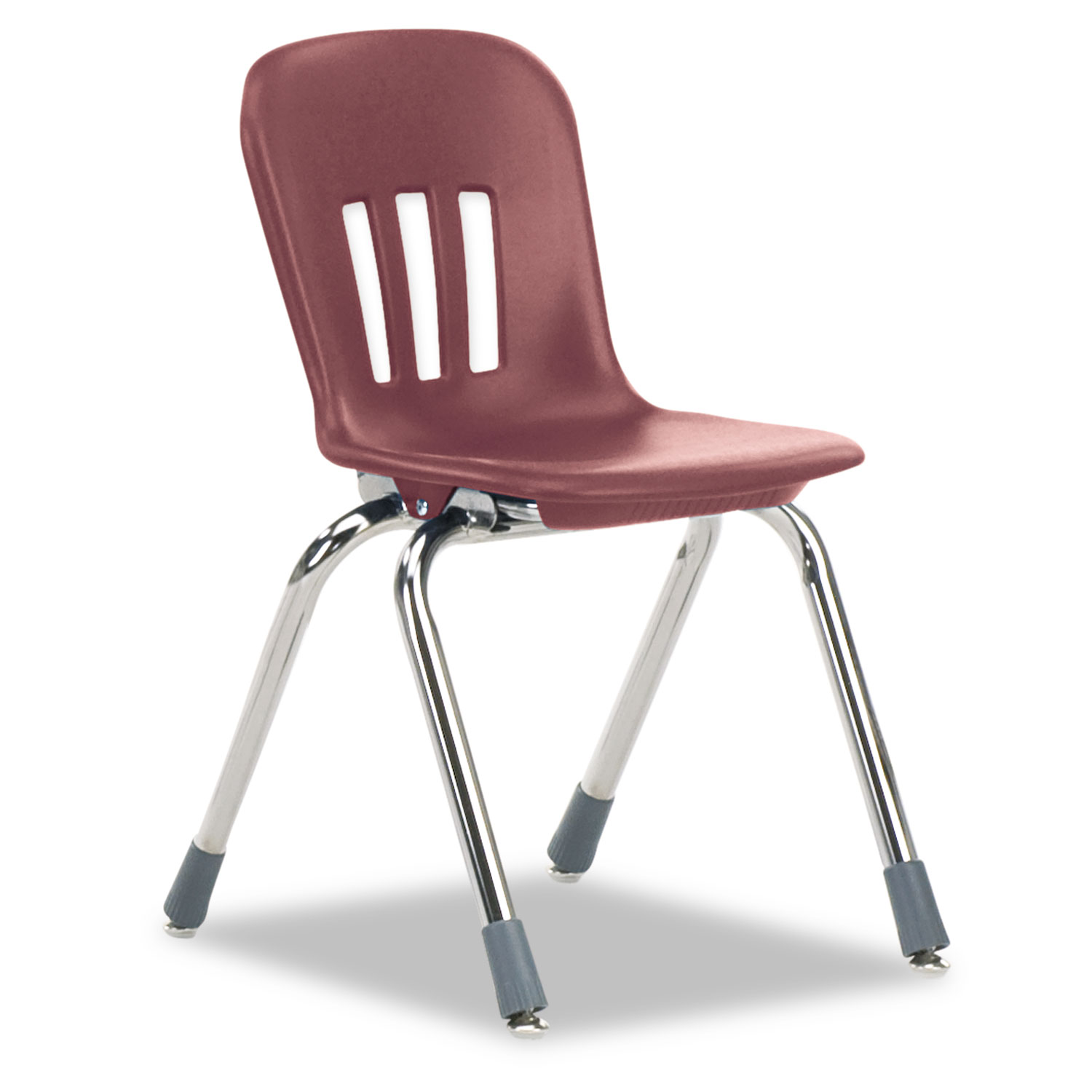Metaphor Series Classroom Chair, 14-1/2 Seat Height, Wine/Chrome, 5/Carton