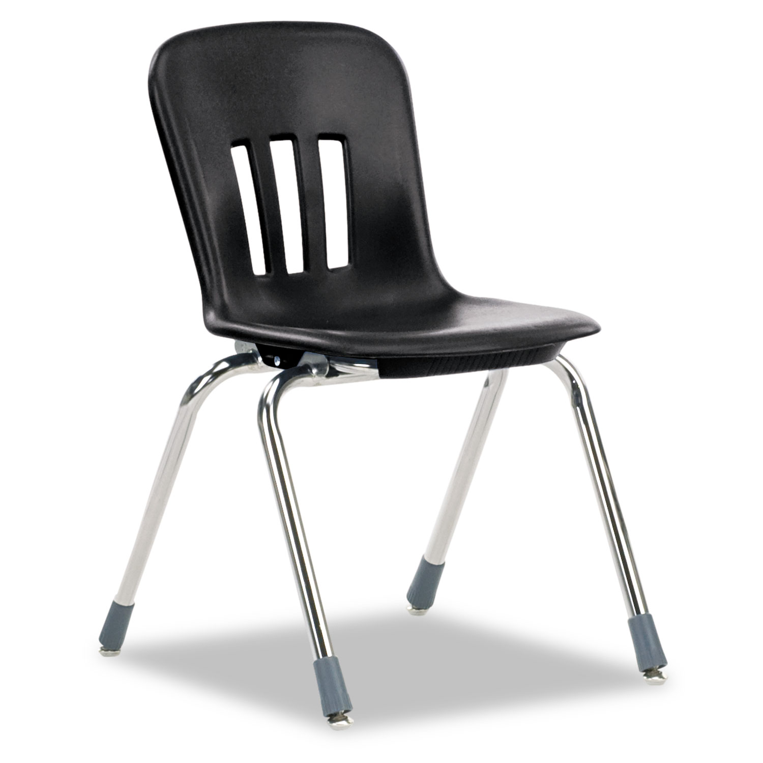 Metaphor Series Classroom Chair, 16-1/2 Seat Height, Black/Chrome, 4/Carton