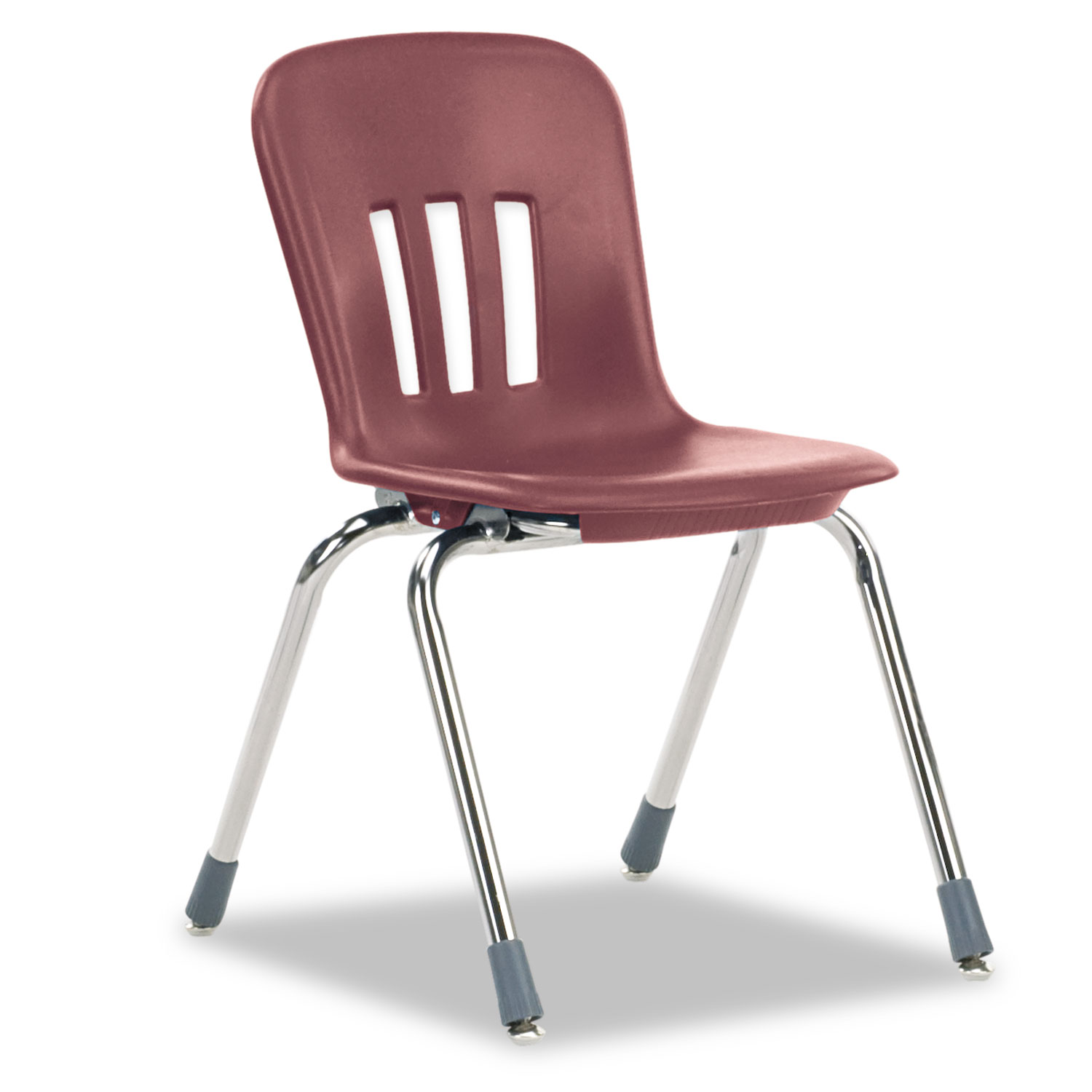 Metaphor Series Classroom Chair, 16-1/2 Seat Height, Wine/Chrome, 4/Carton