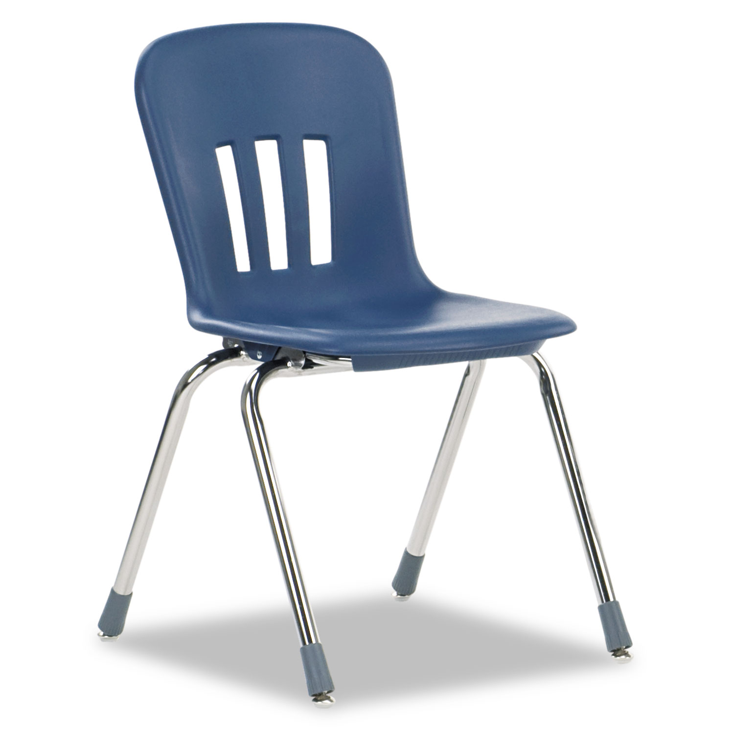 Metaphor Series Classroom Chair, 18 Seat Height, Navy Blue/Chrome, 4/Carton