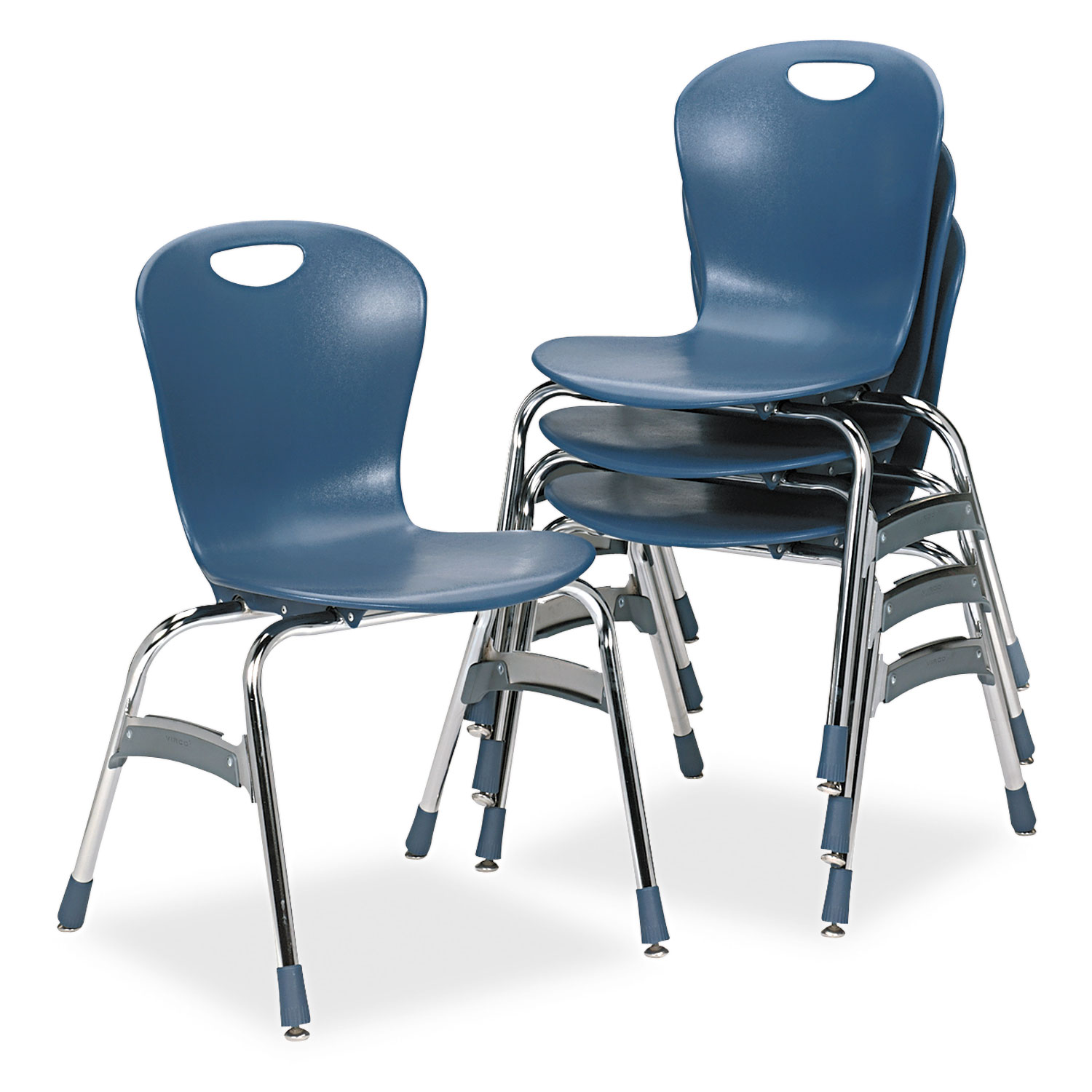 Zuma Ergonomic Stack Chair, 18 High Bucket Seat, Blueberry, 4/Carton