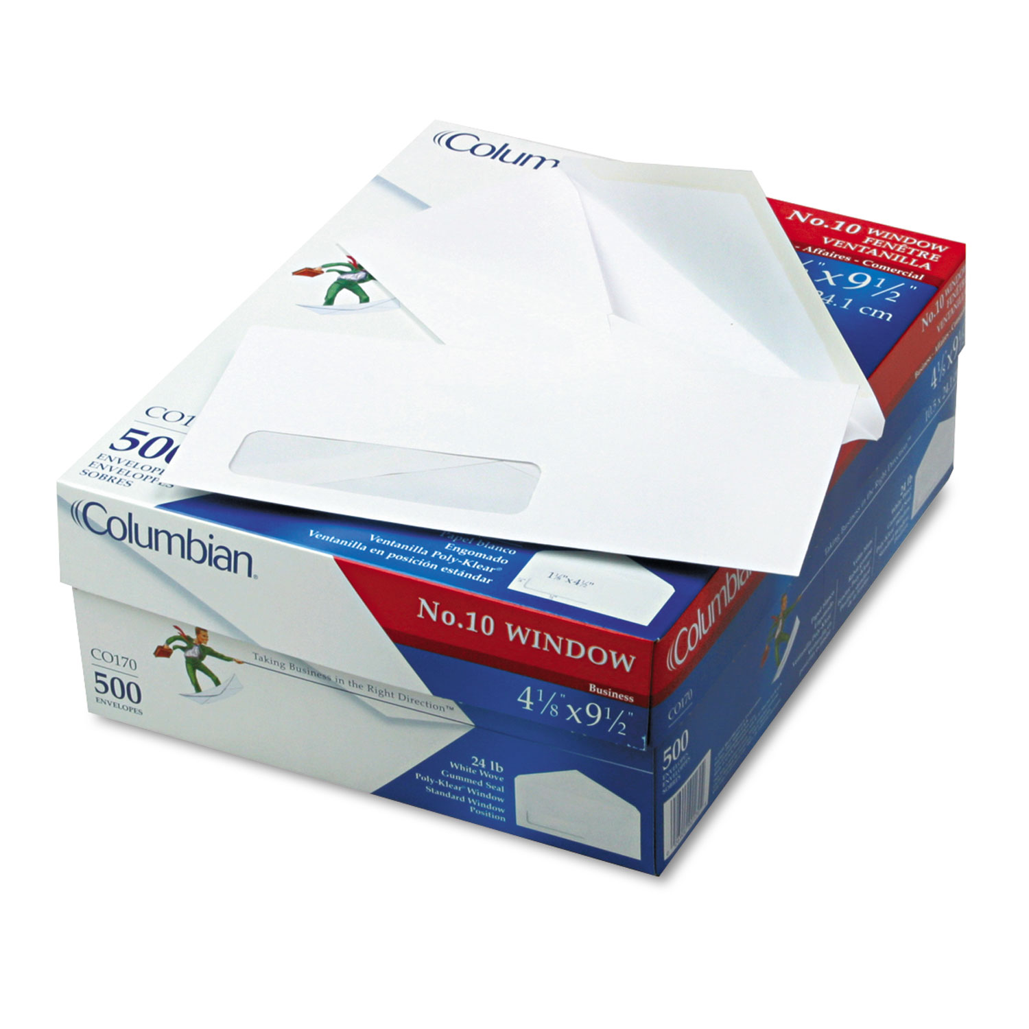 Poly Klear Single Window Envelopes, #10, 4 1/8 x 9 1/2, White, 500/Box