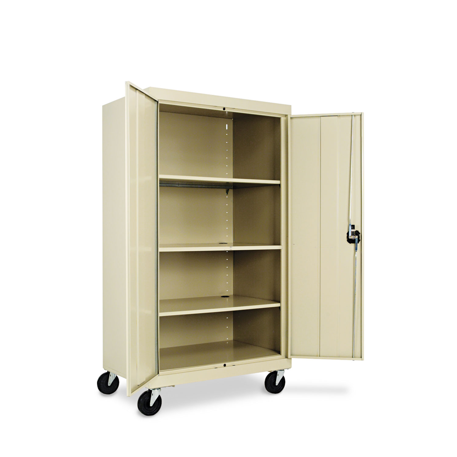 Assembled Mobile Storage Cabinet, w/Adjustable Shelves 36w x 24d x 66h, Putty