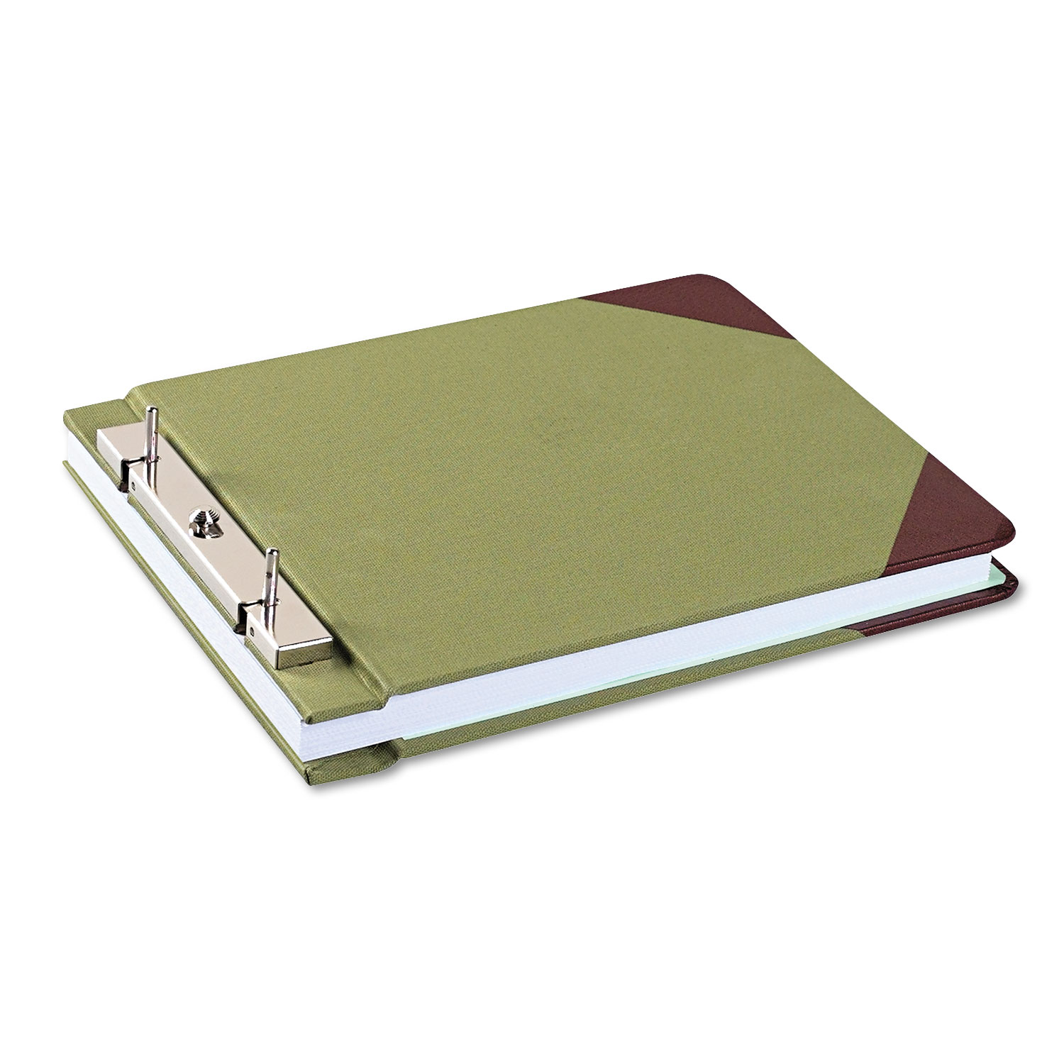 Canvas Sectional Storage Post Binder, 3 Cap, Green