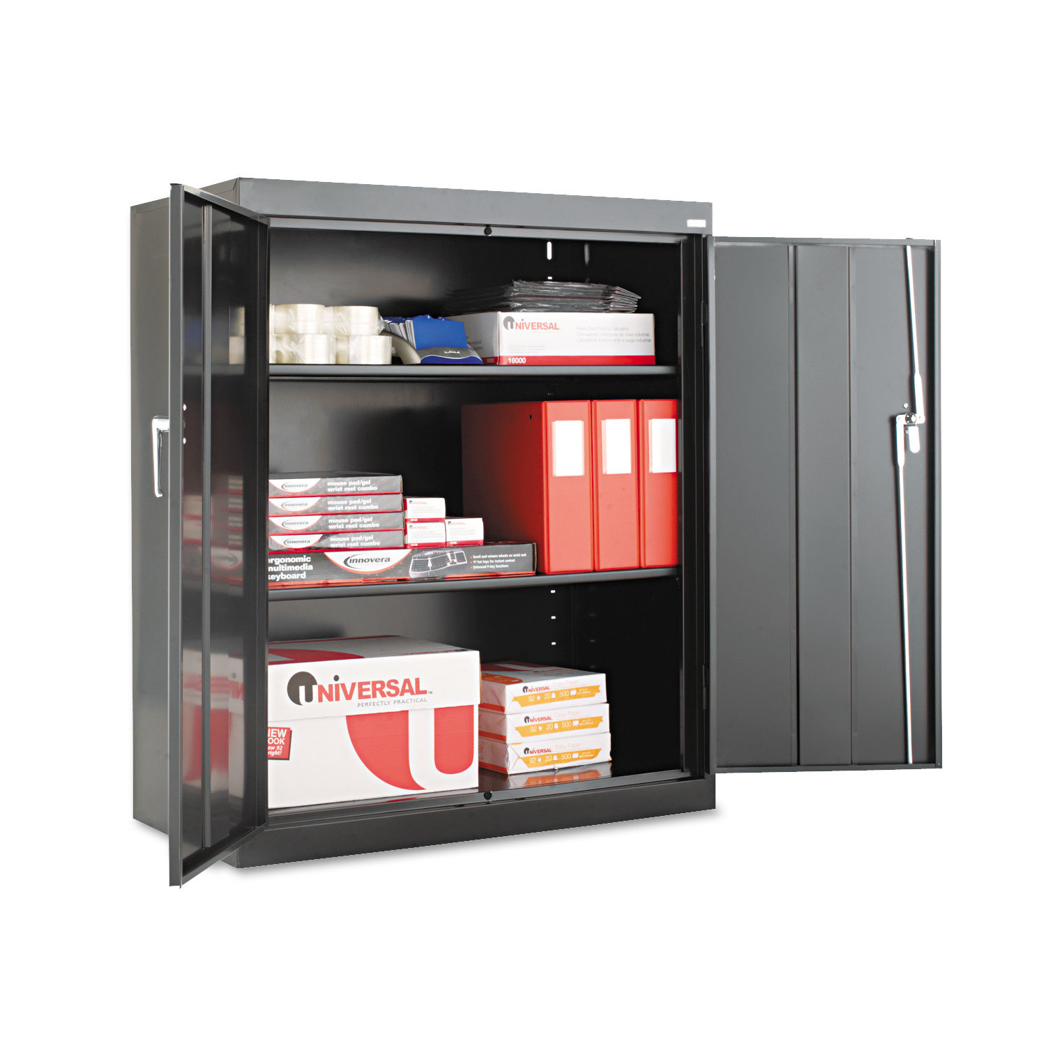  Alera ALECM4218BK Assembled 42 High Storage Cabinet, w/Adjustable Shelves, 36w x 18d, Black (ALECM4218BK) 