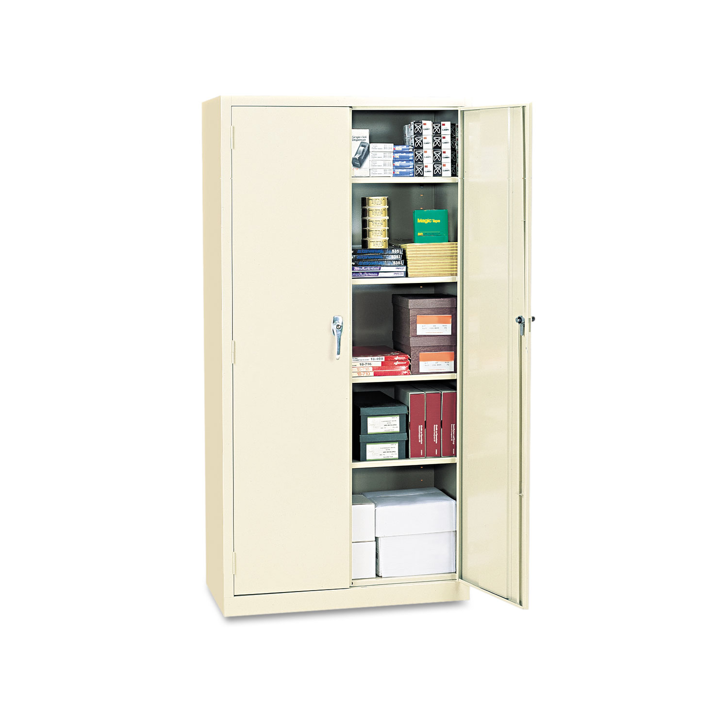 Assembled 78 High Storage Cabinet, w/Adjustable Shelves, 36w x 18d, Putty