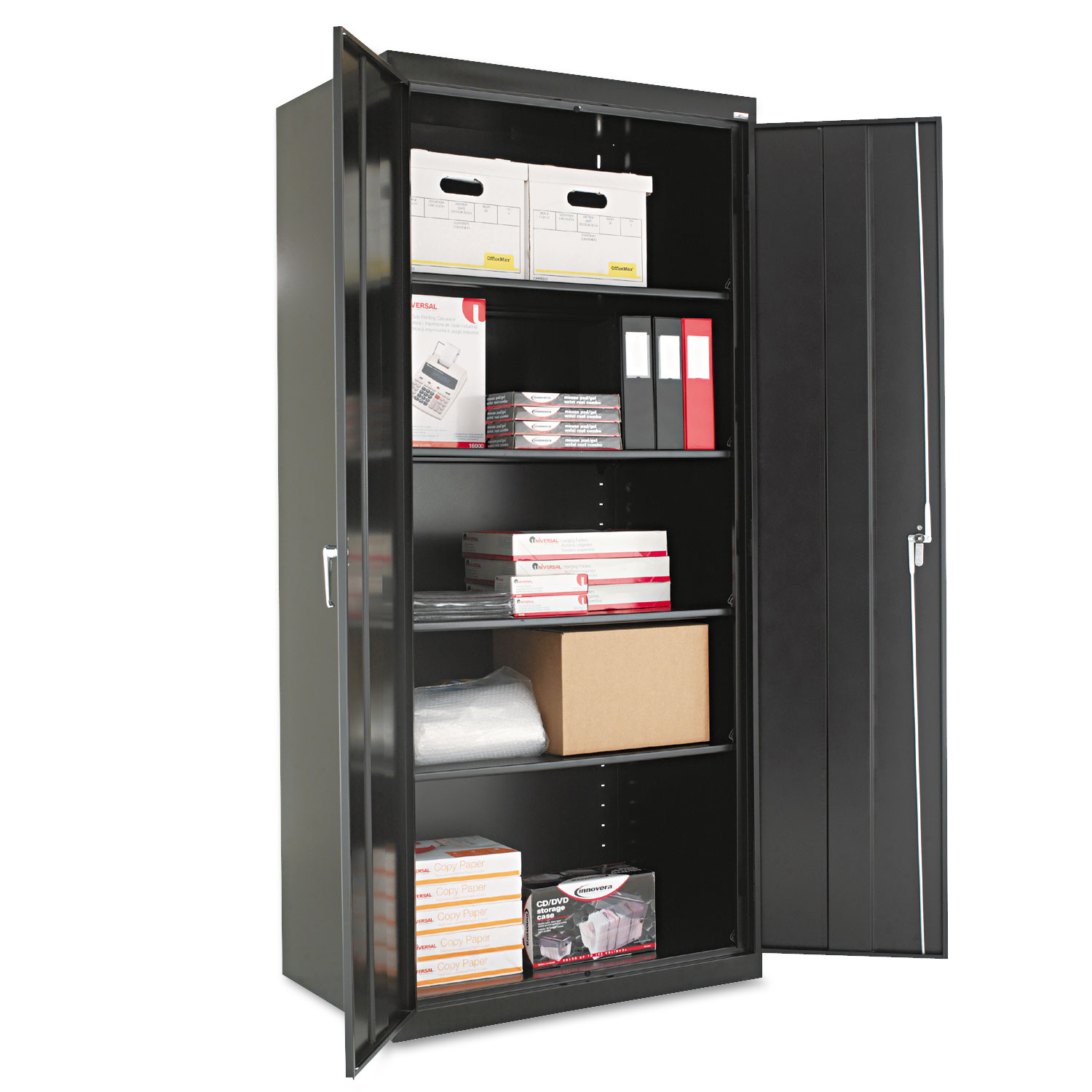  Alera ALECM7824BK Assembled 78 High Storage Cabinet, w/Adjustable Shelves, 36w x 24d, Black (ALECM7824BK) 