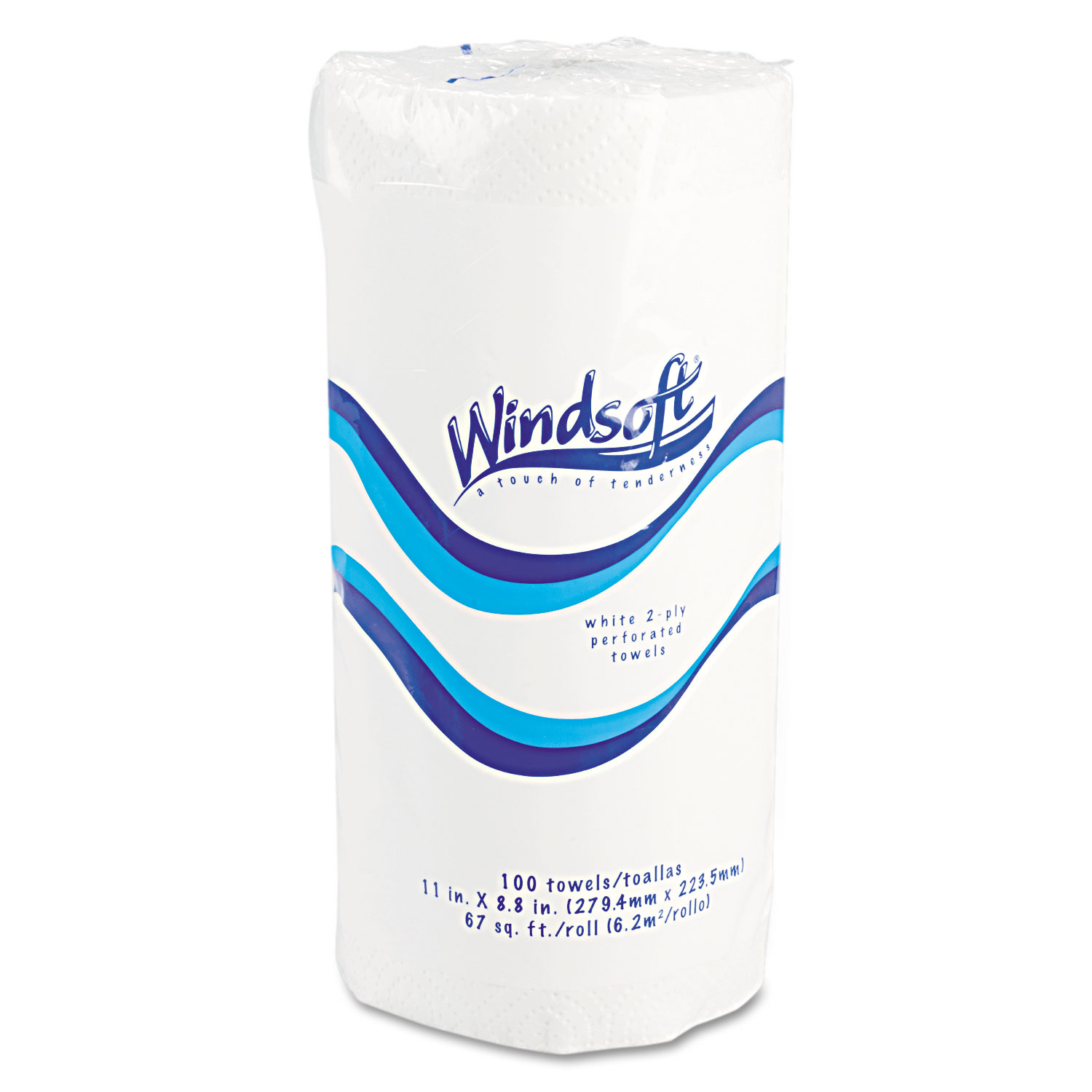  Windsoft WIN1220RL Kitchen Roll Towels, 2 Ply, 11 x 8.8, White, 100/Roll (WIN1220RL) 