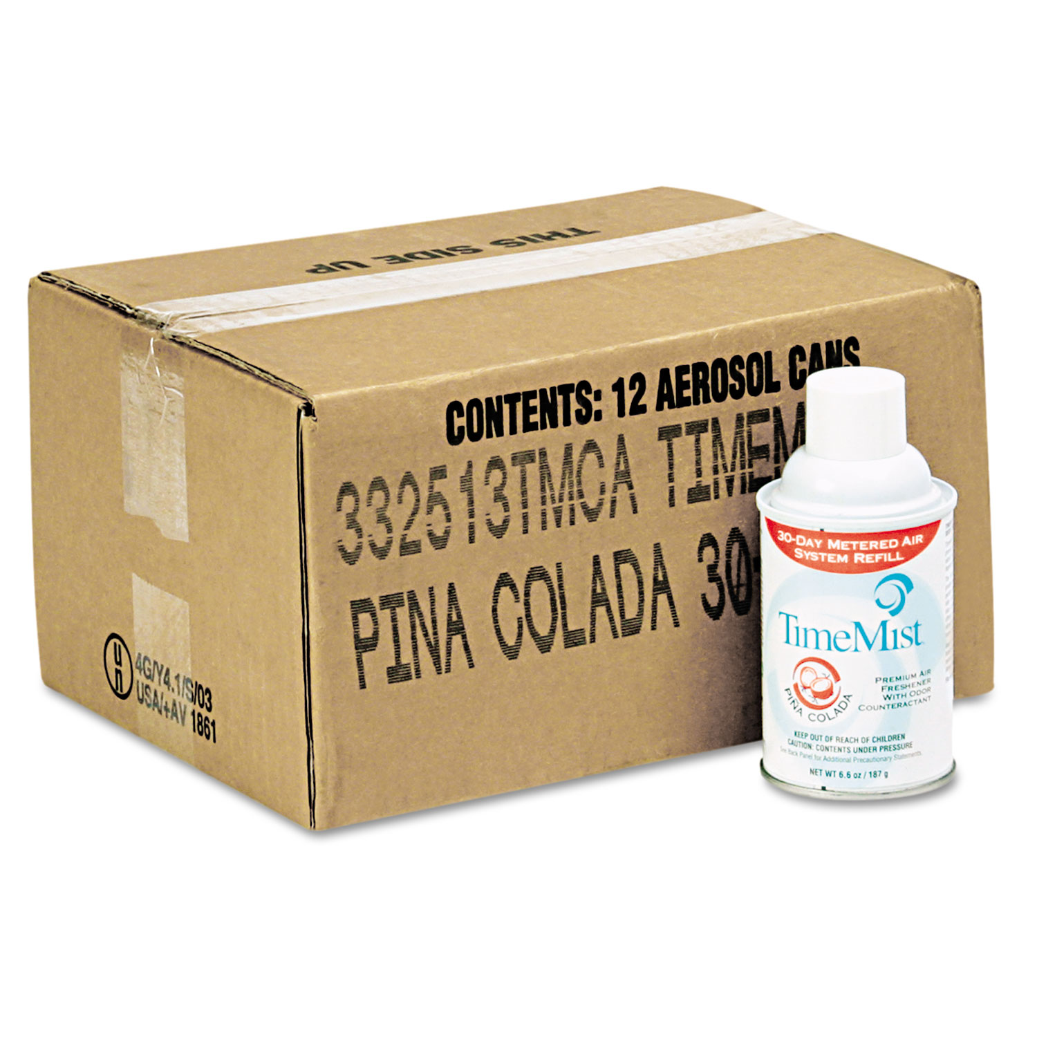 Metered Fragrance Dispenser Refills, Pina Colada, 6.6 oz, 12/Carton