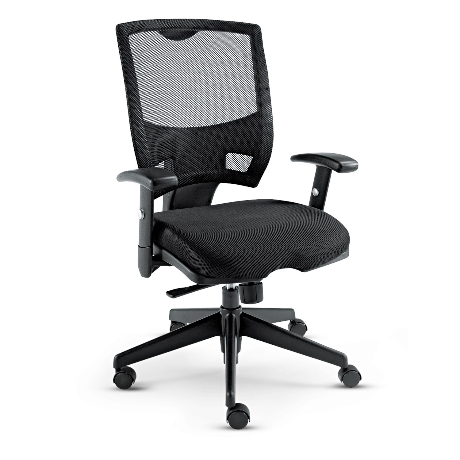  Alera ALEEP42ME10B Alera Epoch Series Fabric Mesh Multifunction Chair, Supports up to 275 lbs., Black Seat/Black Back, Black Base (ALEEP42ME10B) 