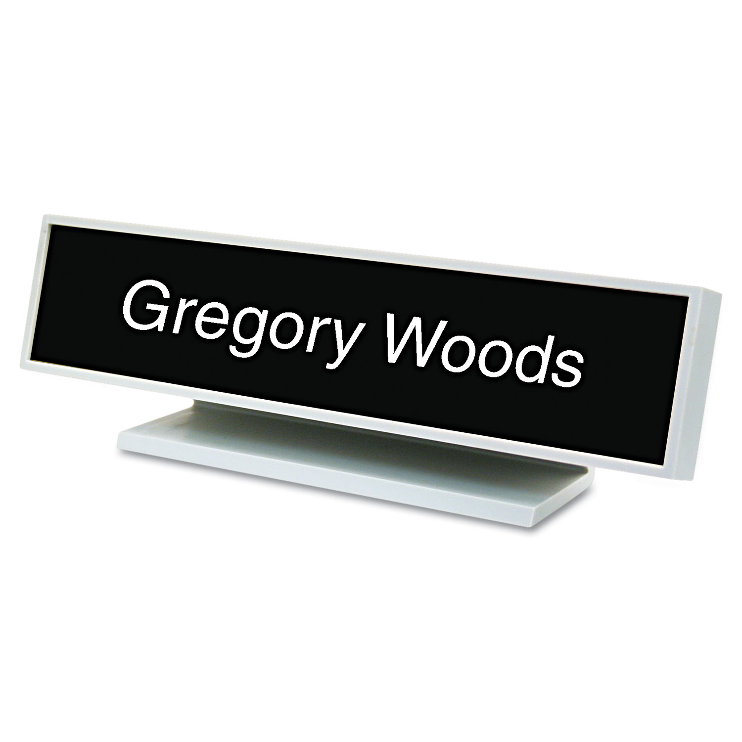  Identity Group 5701 Architectural Desk Sign with Name Plate, Gray, Square Radius (USS5701) 