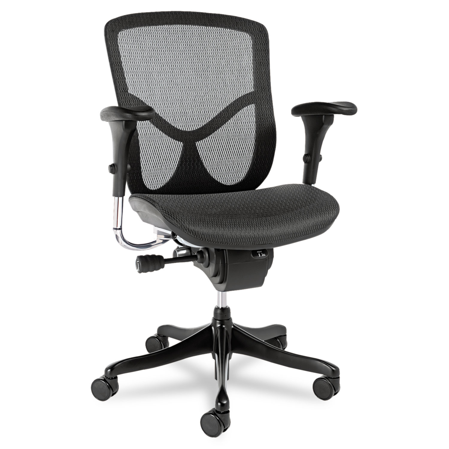  Alera ALEEQA42ME10B Alera EQ Series Ergonomic Multifunction Mid-Back Mesh Chair, Supports up to 250 lbs., Black Seat/Black Back, Black Base (ALEEQA42ME10B) 