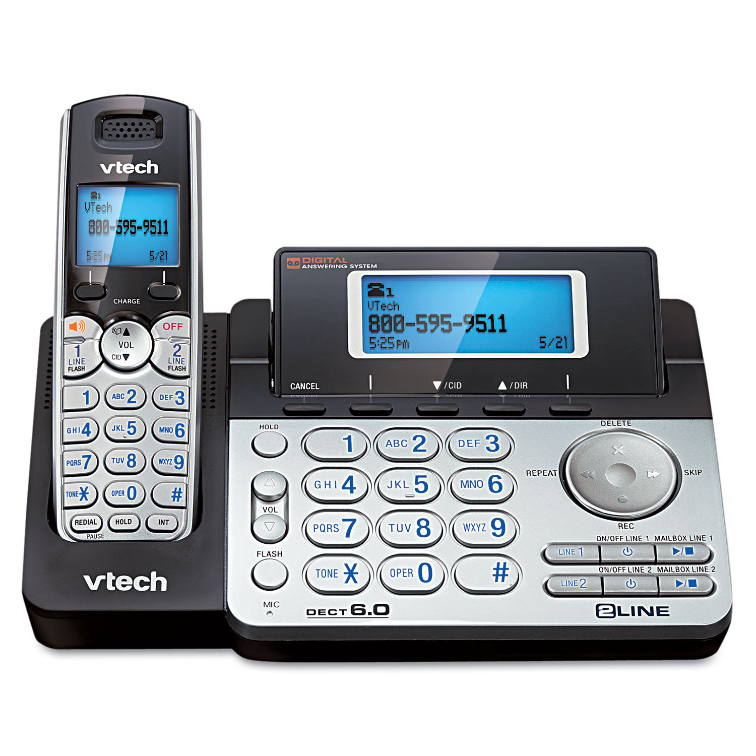  Vtech DS6151 Two-Line Expandable Cordless Phone with Answering System (VTEDS6151) 