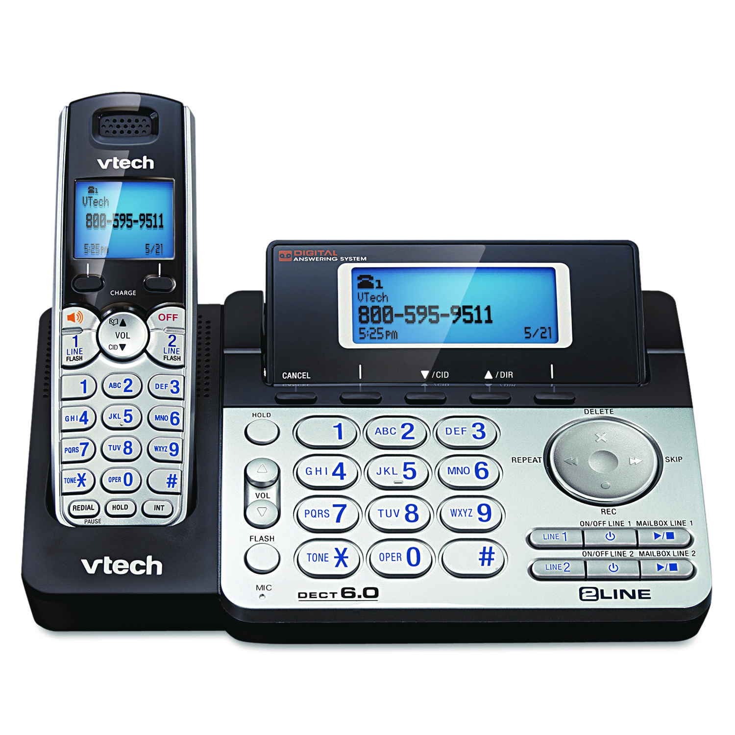 VTEDS6151 VTech TwoLine Expandable Cordless Phone with Answe Zuma