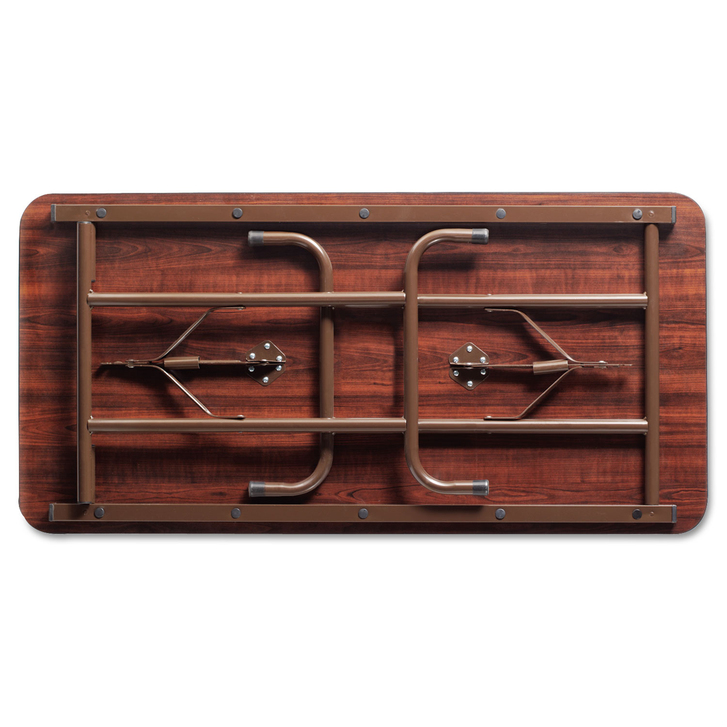Wood Folding Table, Rectangular, 48w x 24d x 29h, Mahogany