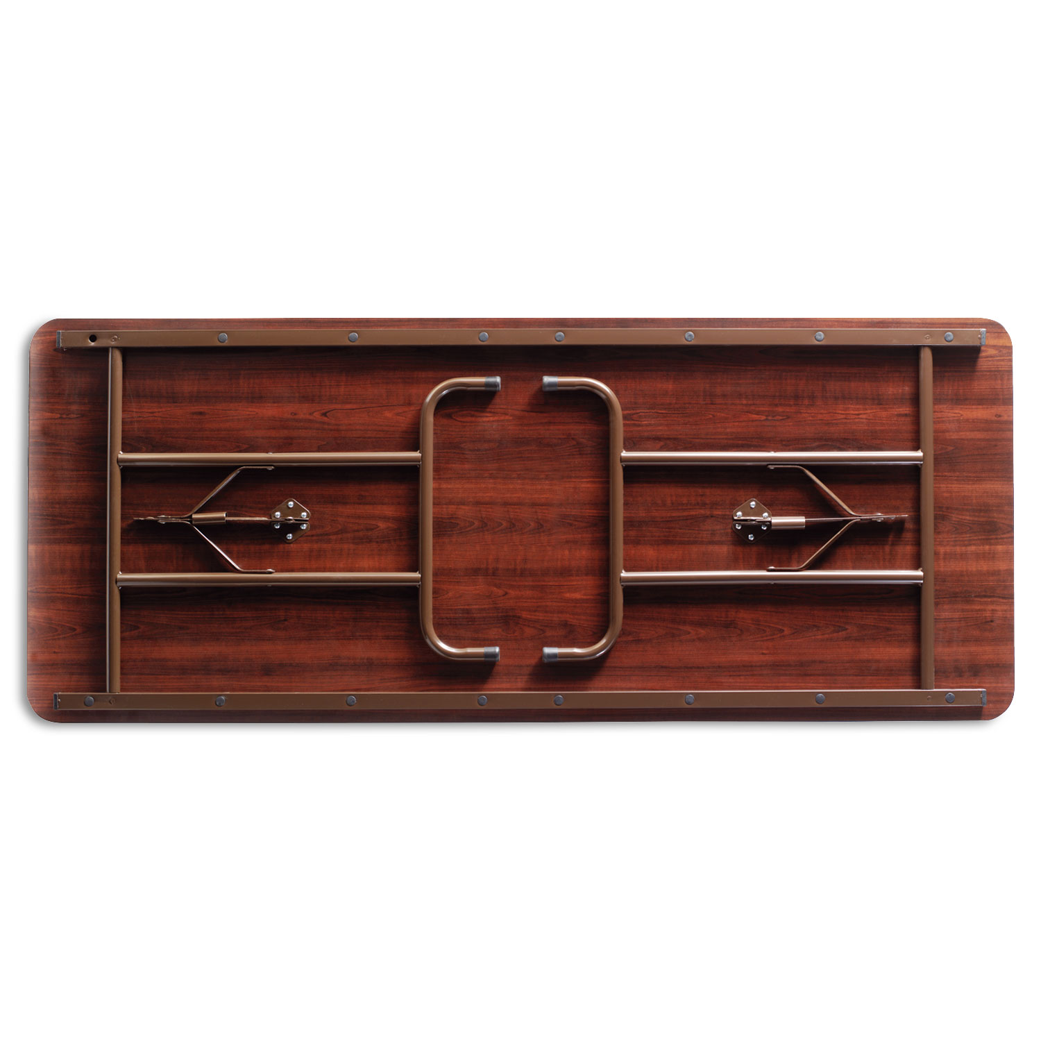 Wood Folding Table, Rectangular, 72w x 29 3/4d x 29h, Mahogany