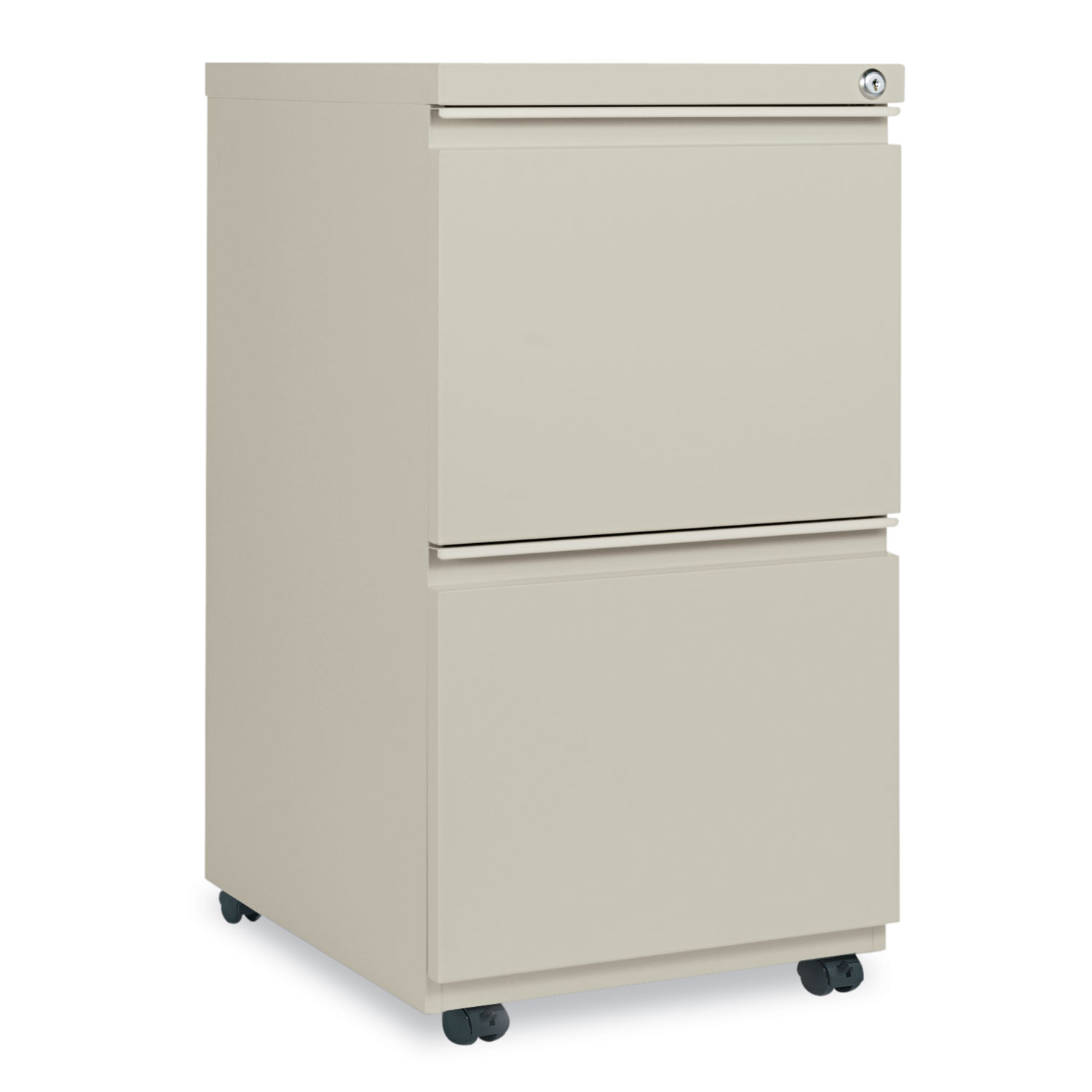  Alera ALEPBFFPY Two-Drawer Metal Pedestal File with Full-Length Pull, 14.96w x 19.29d x 27.75h, Putty (ALEPBFFPY) 