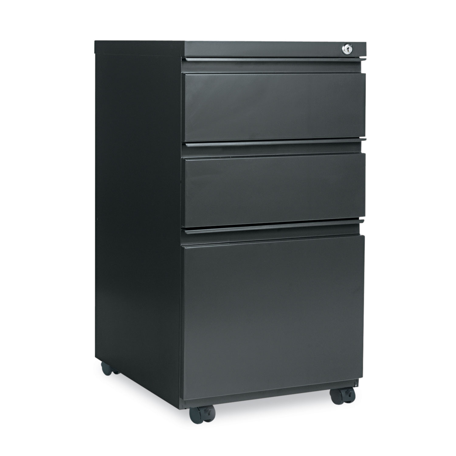  Alera ALEPBBBFCH Three-Drawer Metal Pedestal File with Full-Length Pull, 14.96w x 19.29d x 27.75h, Charcoal (ALEPBBBFCH) 