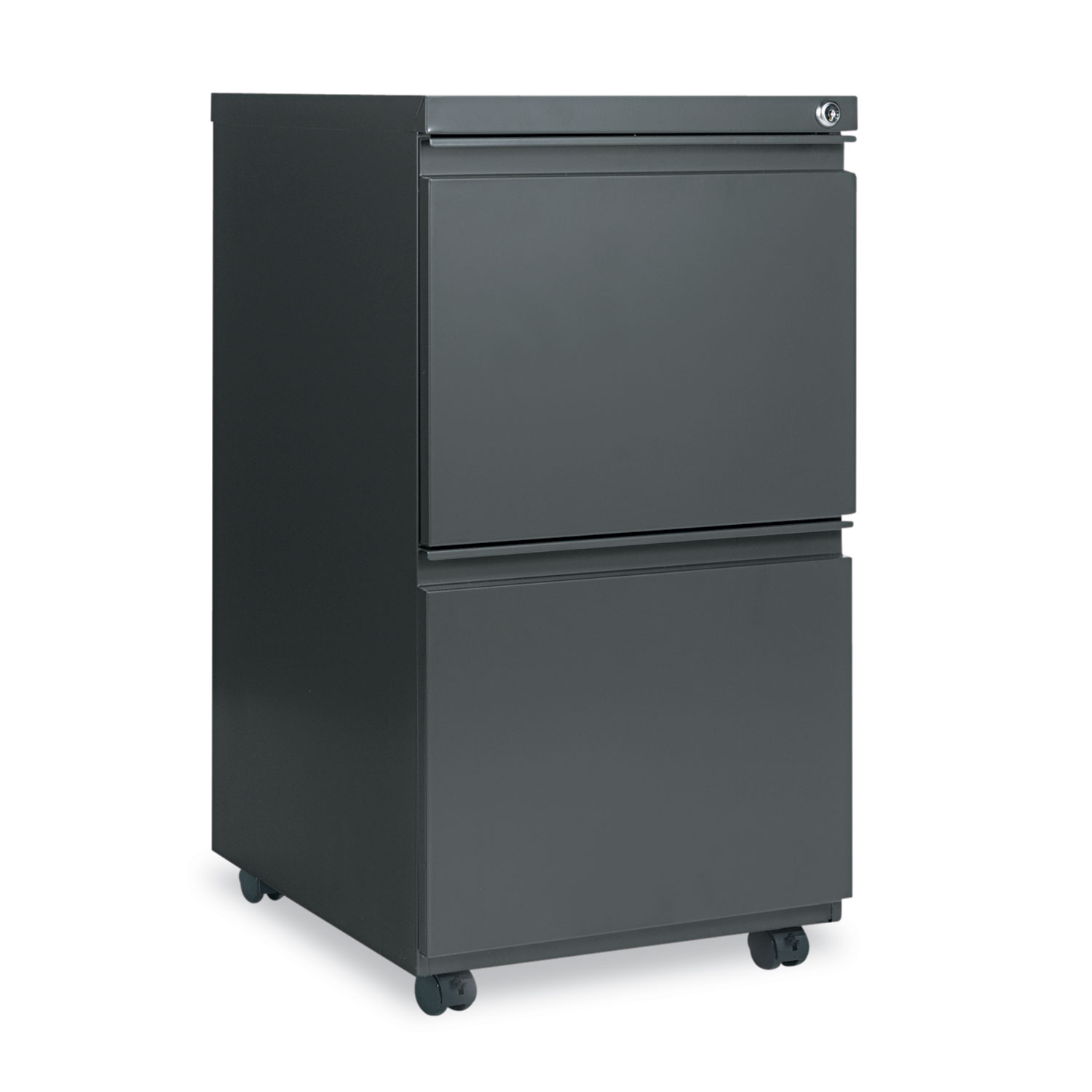  Alera ALEPBFFCH Two-Drawer Metal Pedestal File with Full-Length Pull, 14.96w x 19.29d x 27.75h, Charcoal (ALEPBFFCH) 