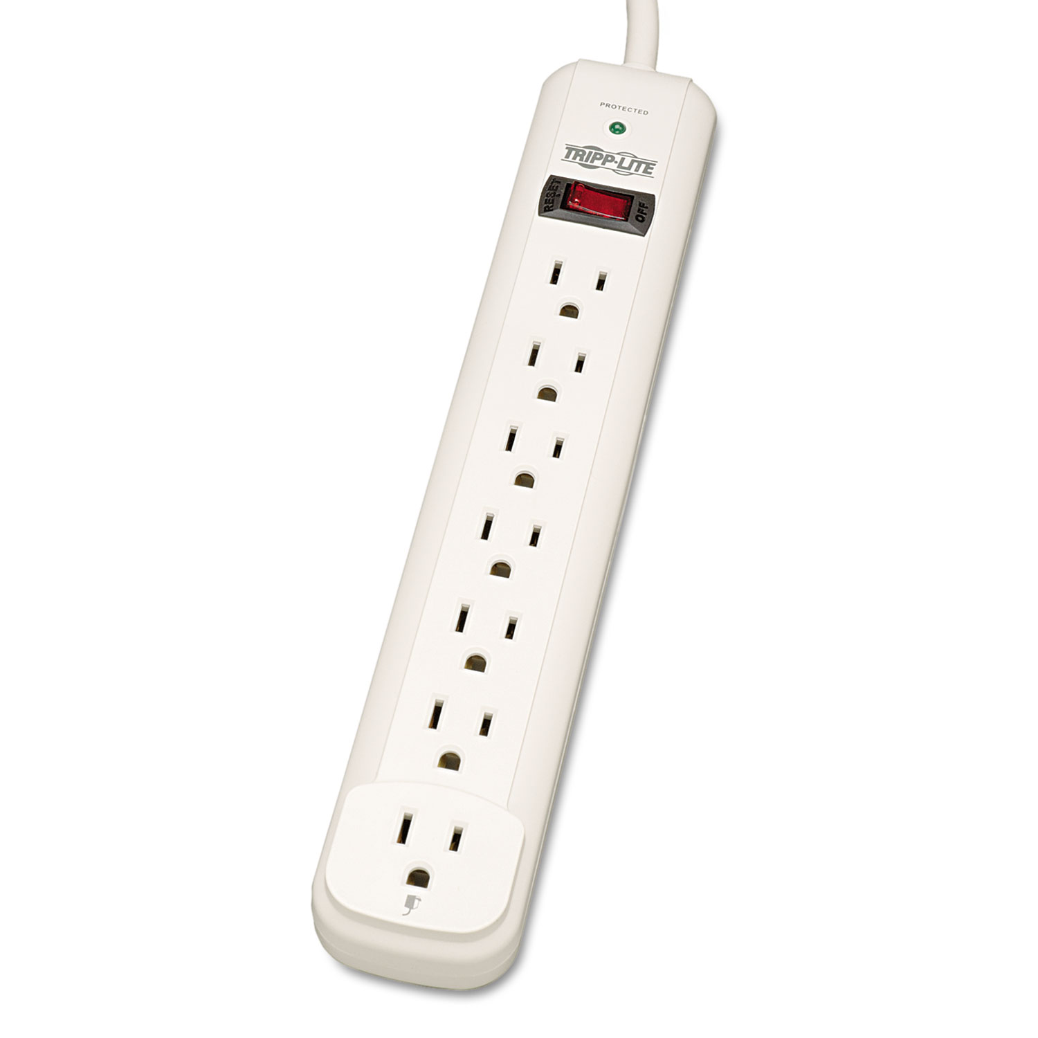  Tripp Lite TLP725 Protect It! Surge Protector, 7 Outlets, 25 ft. Cord, 1080 Joules, Light Gray (TRPTLP725) 